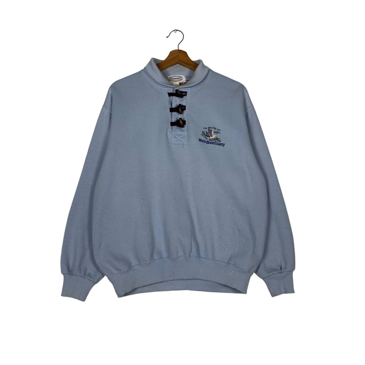 Vintage CATAMOUNT Bird Sanctuary Logo Polo Sweatshirt #1414-C64 Size US L / EU 52-54 / 3 - 1 Thumbnail