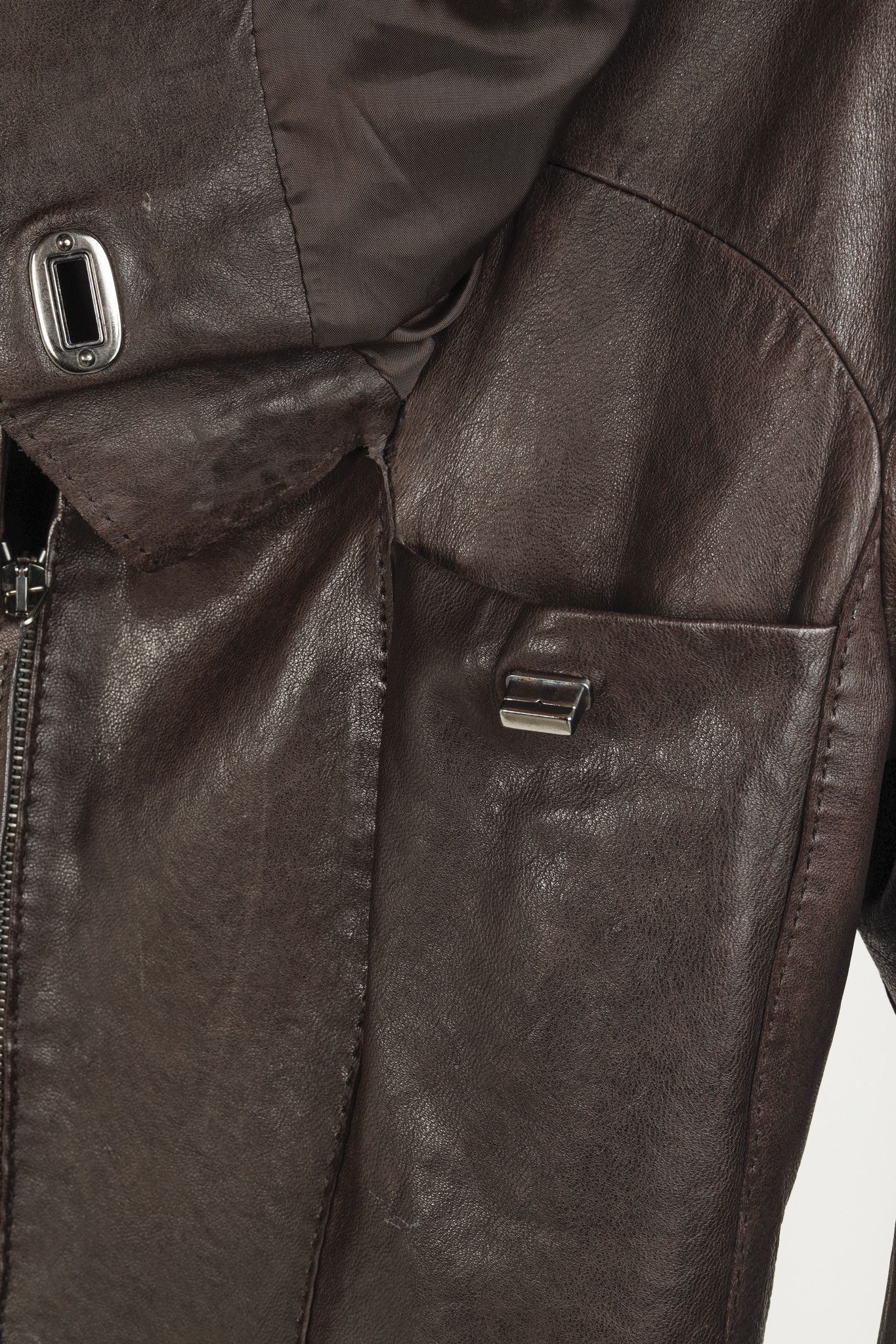 Jean Paul Gaultier Jean Paul Gaultier Vintage Turnlock Detail Leather Jacket Size L / US 10 / IT 46 - 9 Thumbnail