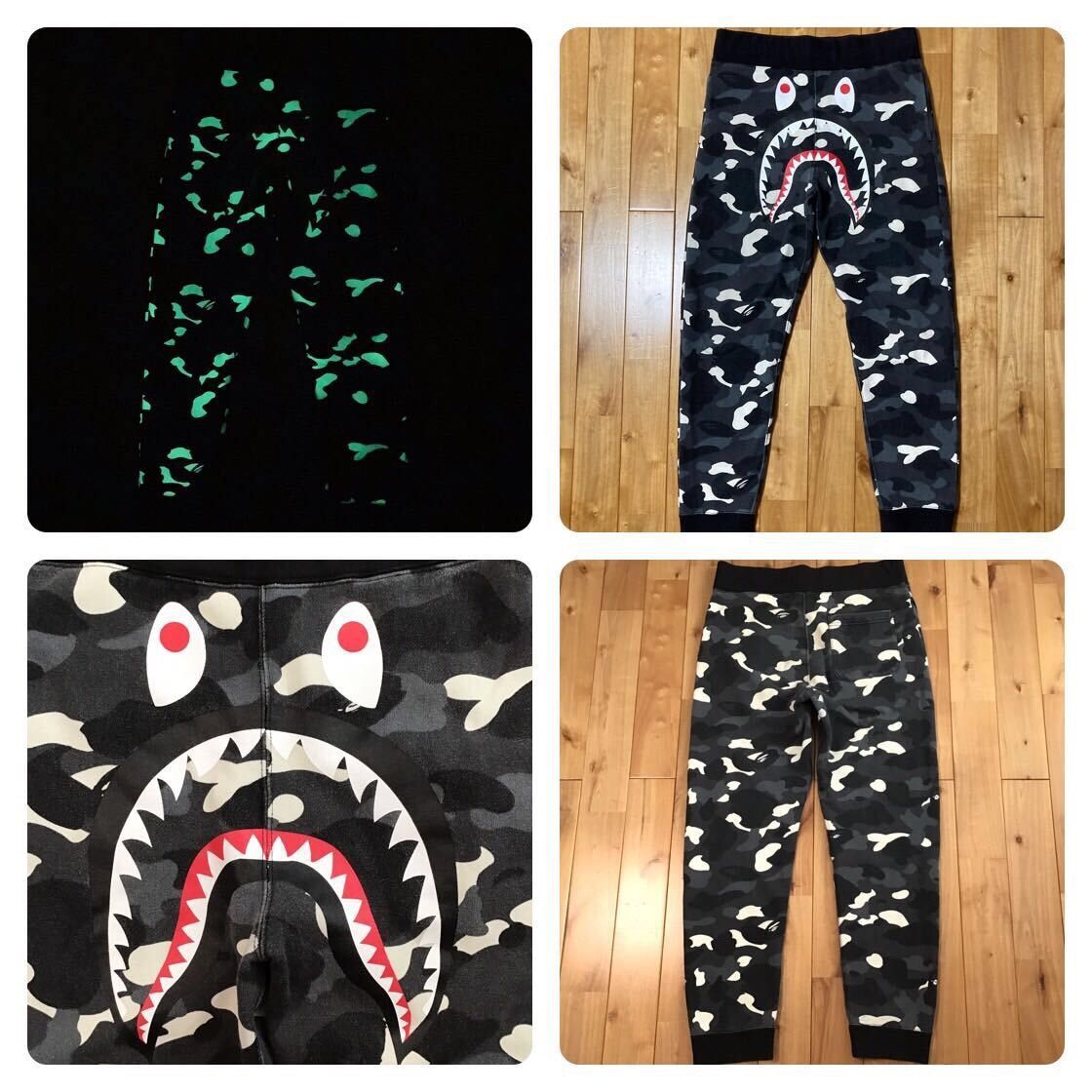 💫Glow in the dark💫 BAPE City camo shark sweat pants ★size L