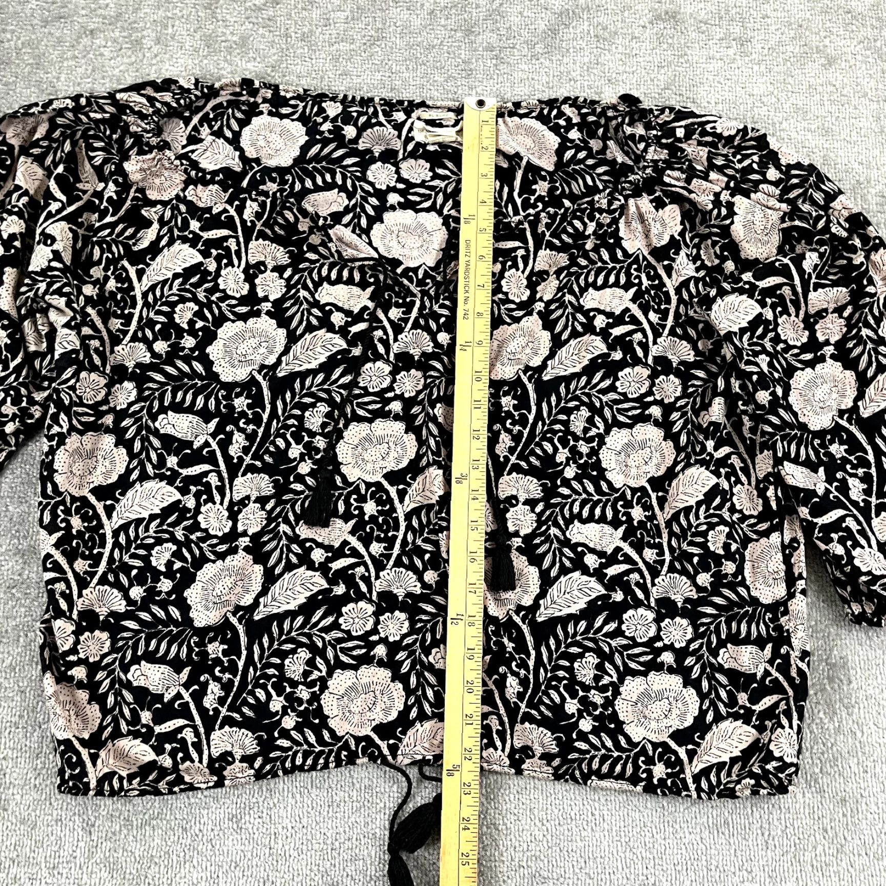 Ralph Lauren DENIM SUPPLY RALPH LAUREN Top Womens Large Pale Pink Black Blouse RL BOHO Tassel Size L / US 10 / IT 46 - 3 Thumbnail