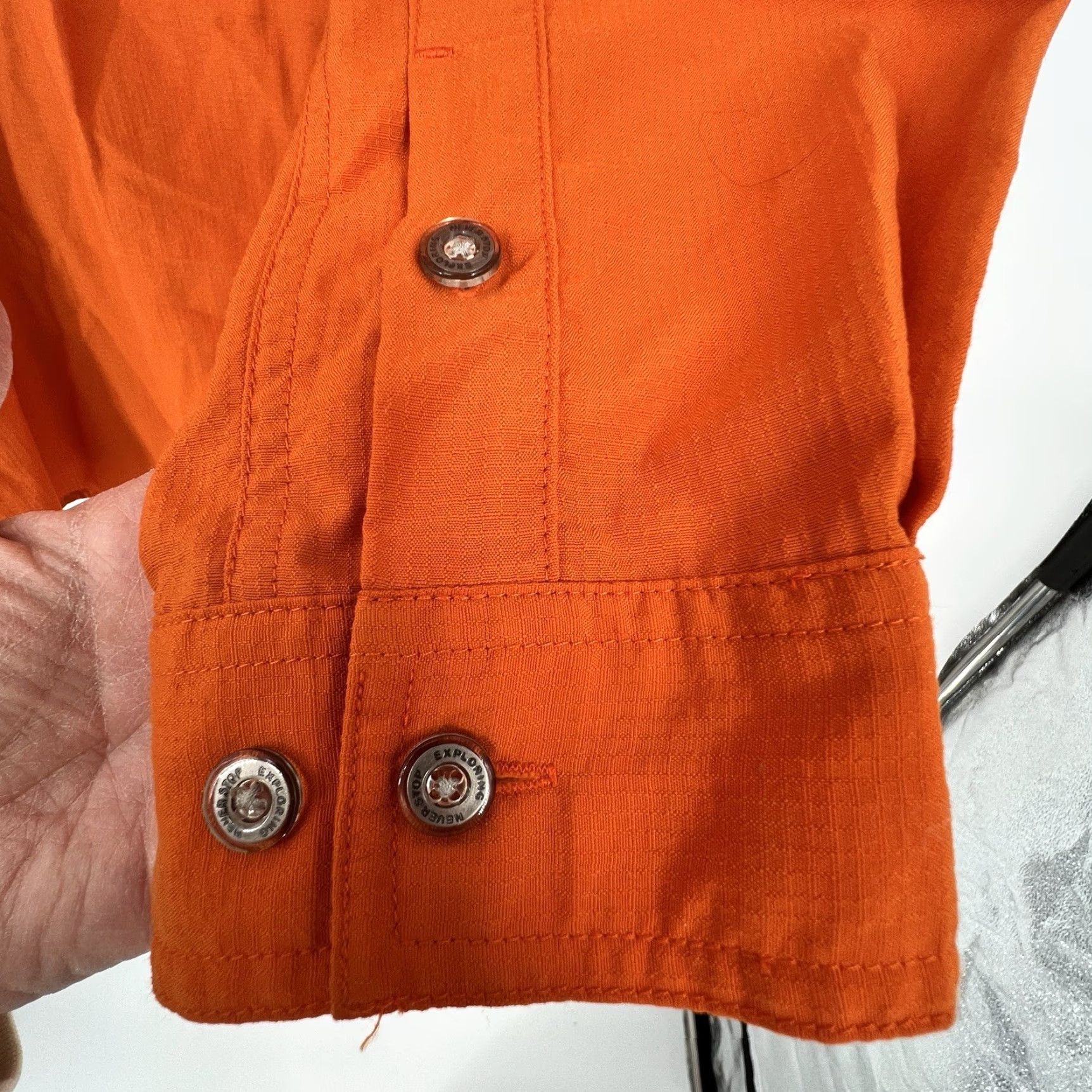 The North Face VINTAGE not applicable here; The North Face Mens Button-Up Shirt Outdoor Hiking L Nylon Orange Size US L / EU 52-54 / 3 - 6 Thumbnail