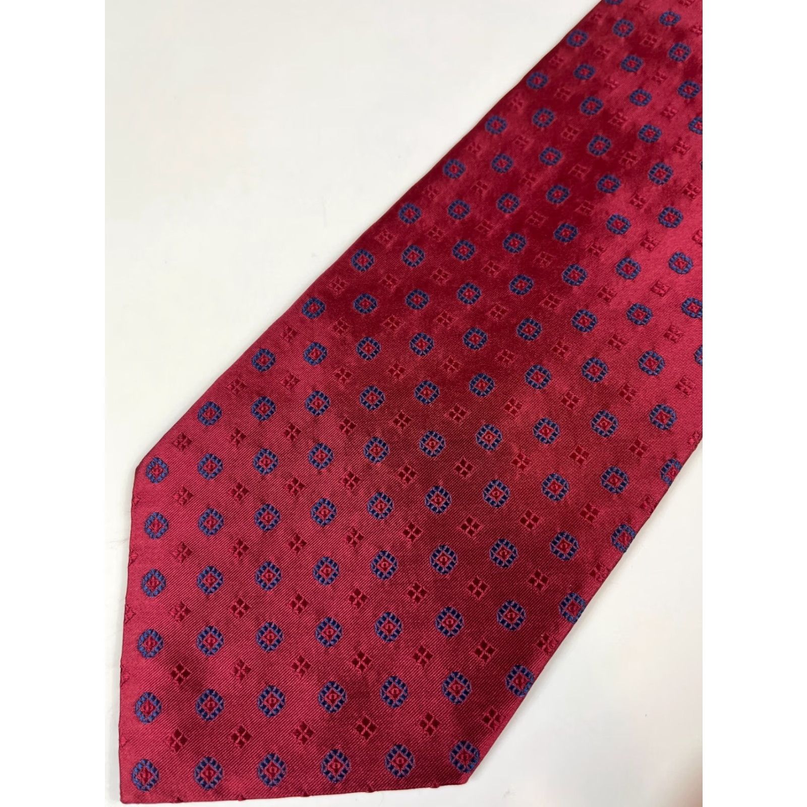 Brooks Brothers Brooks Brothers Silk Tie Geometric Foulard Handmade in Italy Men’s 57"-60" 4" Wide Red Silk Tie Designer Preppy American Mens Size ONE SIZE - 5 Thumbnail