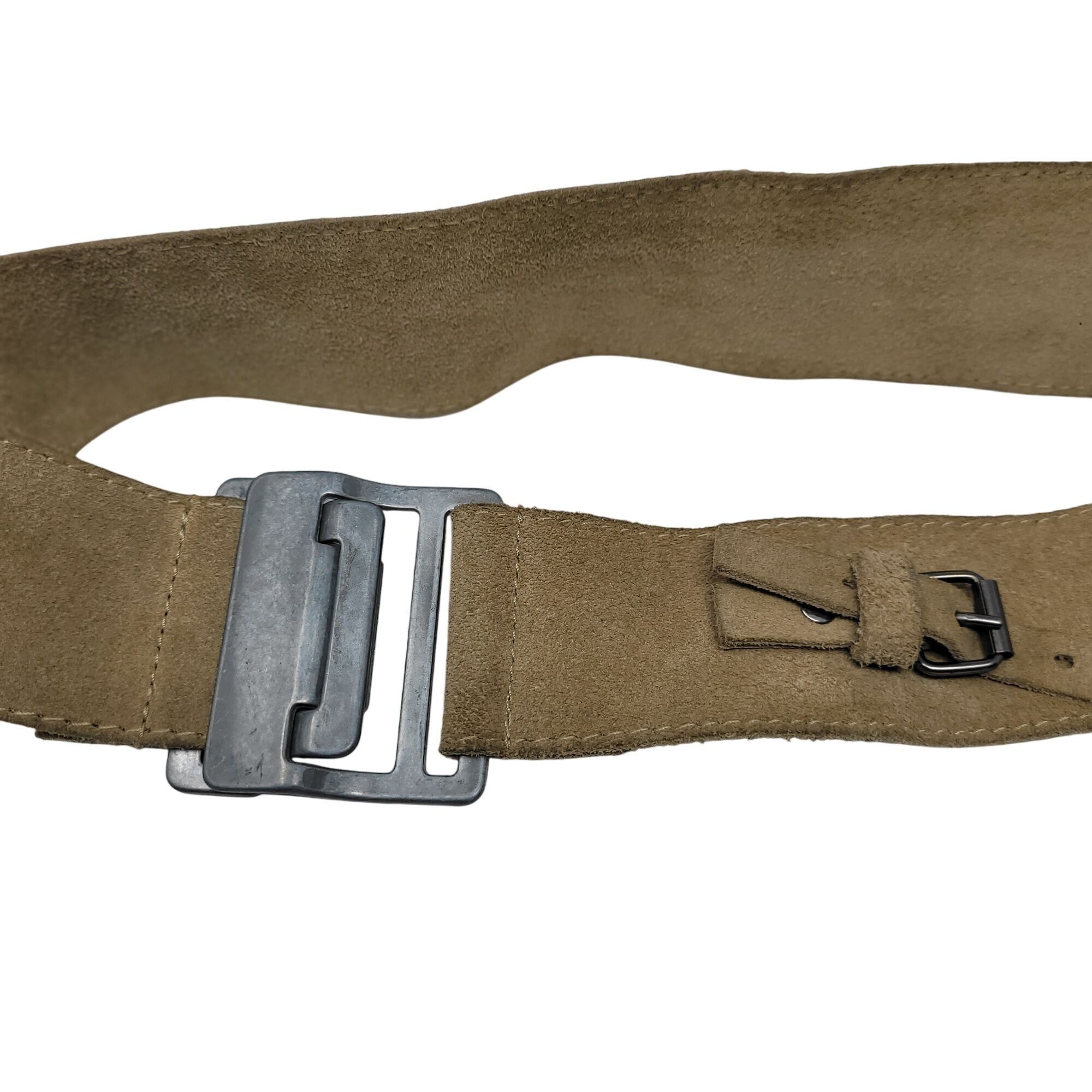 Vintage British 1937 Pattern Suede Webbing Belt Tan L WWII Military Size 36 - 6 Thumbnail