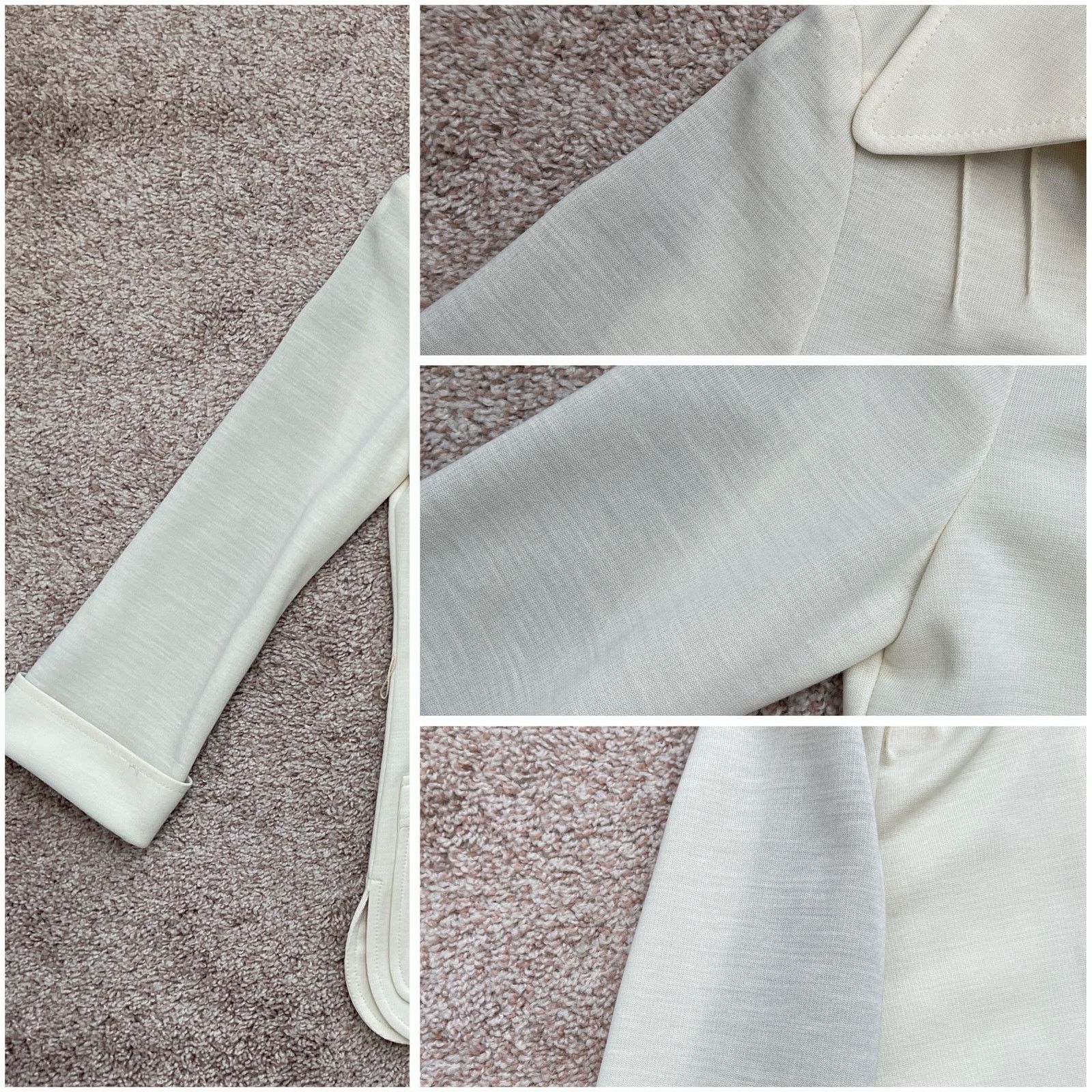 Vintage VTG 70’s Cream Blazer Jacket & High Waist Pants Suit Set XS Size 24" / US 00 / IT 34 - 23 Thumbnail