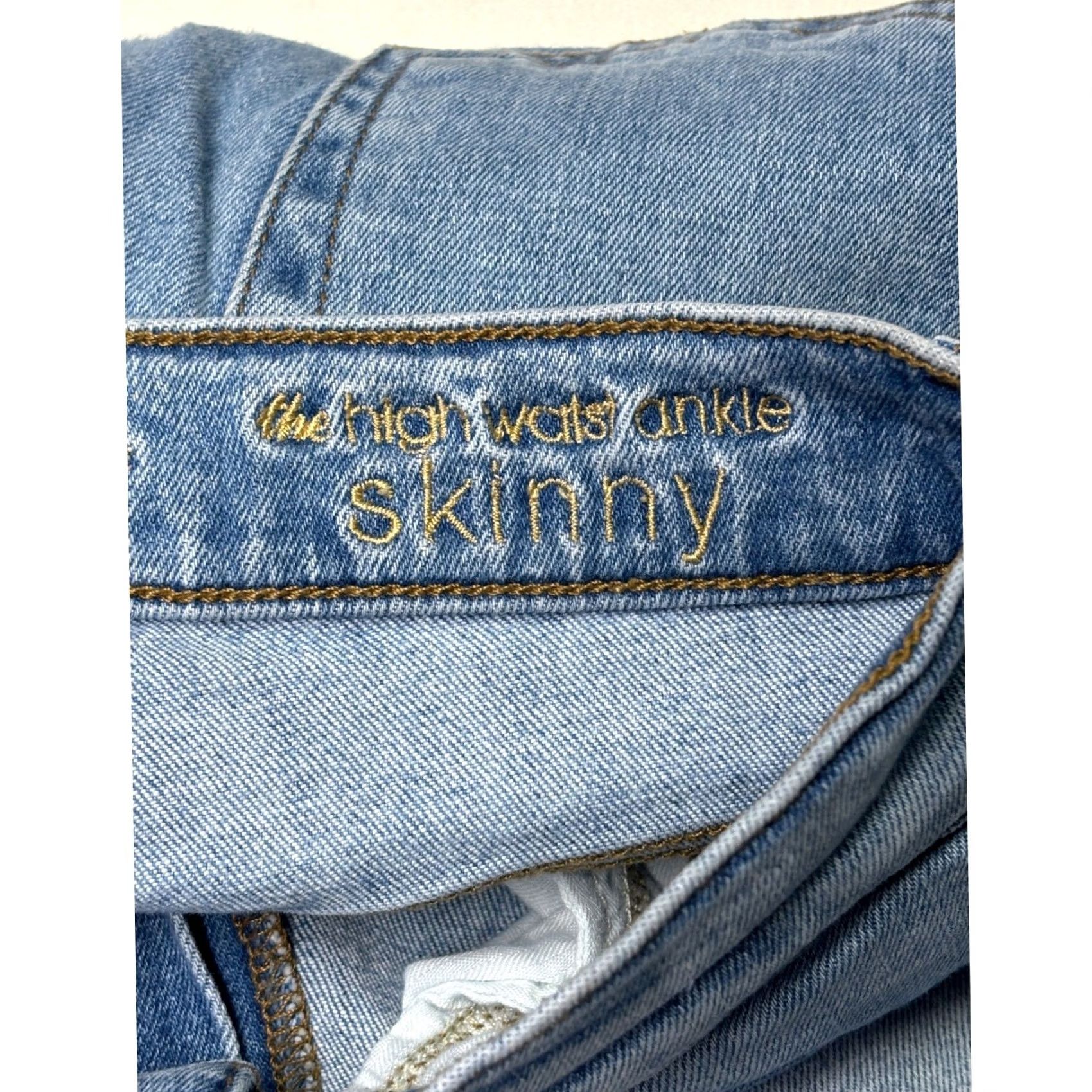 7 For All Mankind VINTAGE 7 For All Mankind High Waist Ankle Skinny Jeans Women's 25 Distressed Blue 27in Inseam Womens Jeans Size 42" / US 20 - 5 Thumbnail