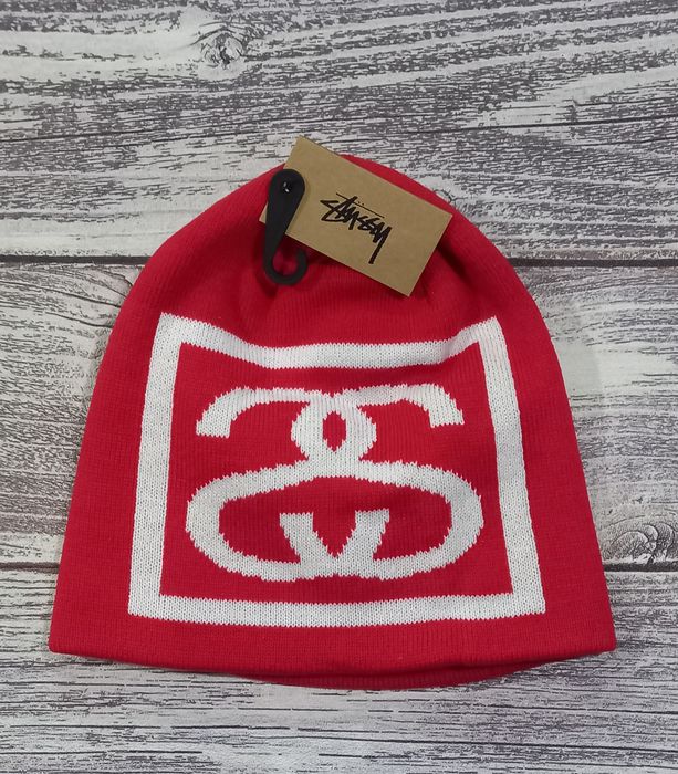 Vintage Stussy Ss Link Skull Cap Red | Grailed