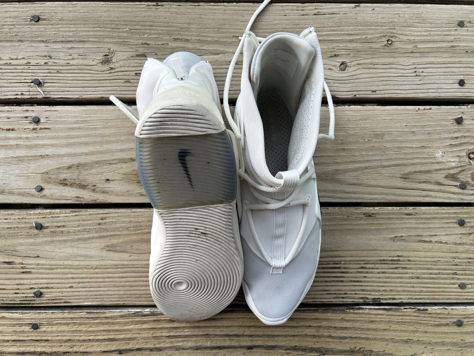 Fear of God × Nike Nike air fear of god 1 fog Jerry Lorenzo sail AR4237-100 Size US 12 / EU 45 - 4 Thumbnail
