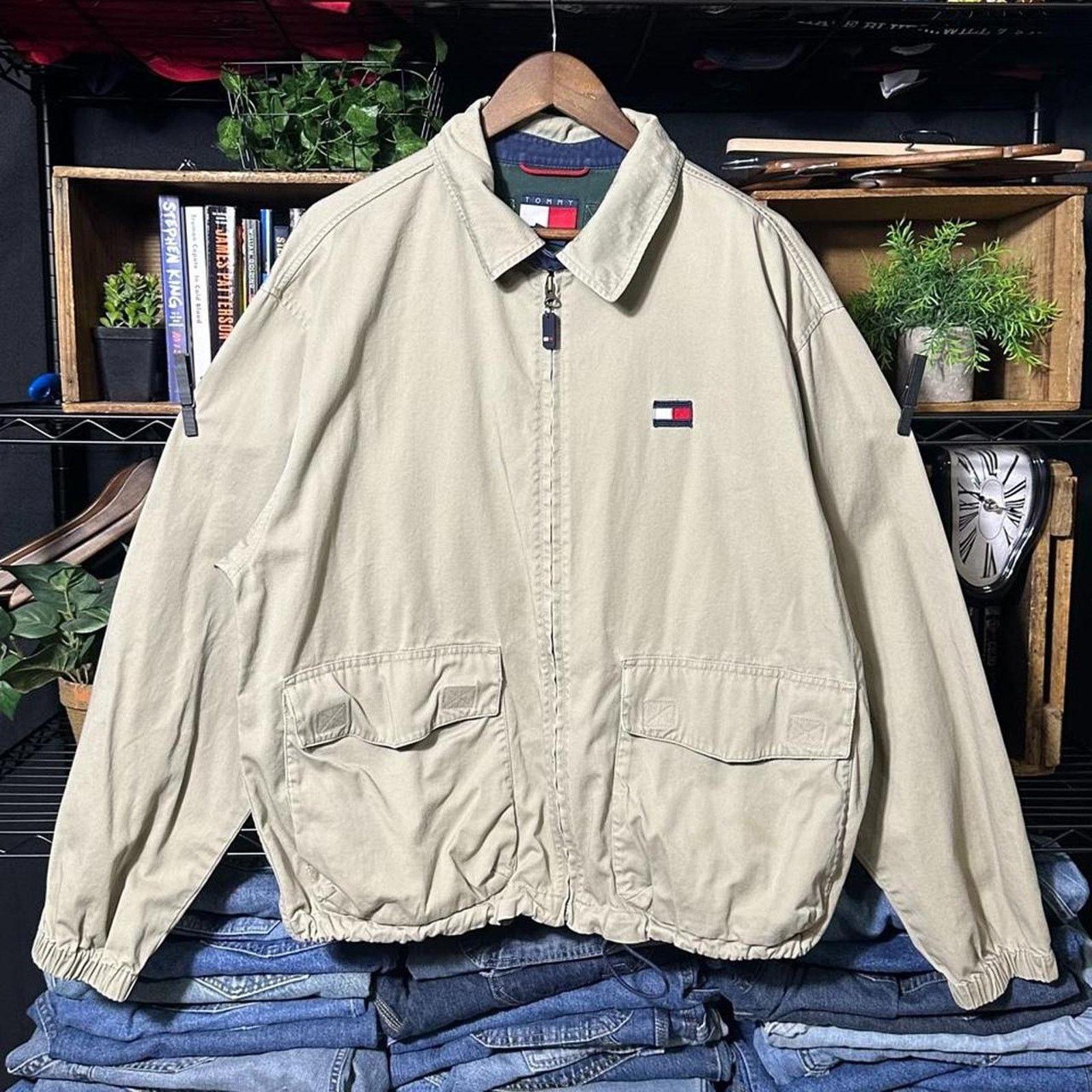Tommy Hilfiger Vintage 90s Tommy Hilfiger Tan Bomber Jacket Mens Large Coat Size US L / EU 52-54 / 3 - 1 Thumbnail