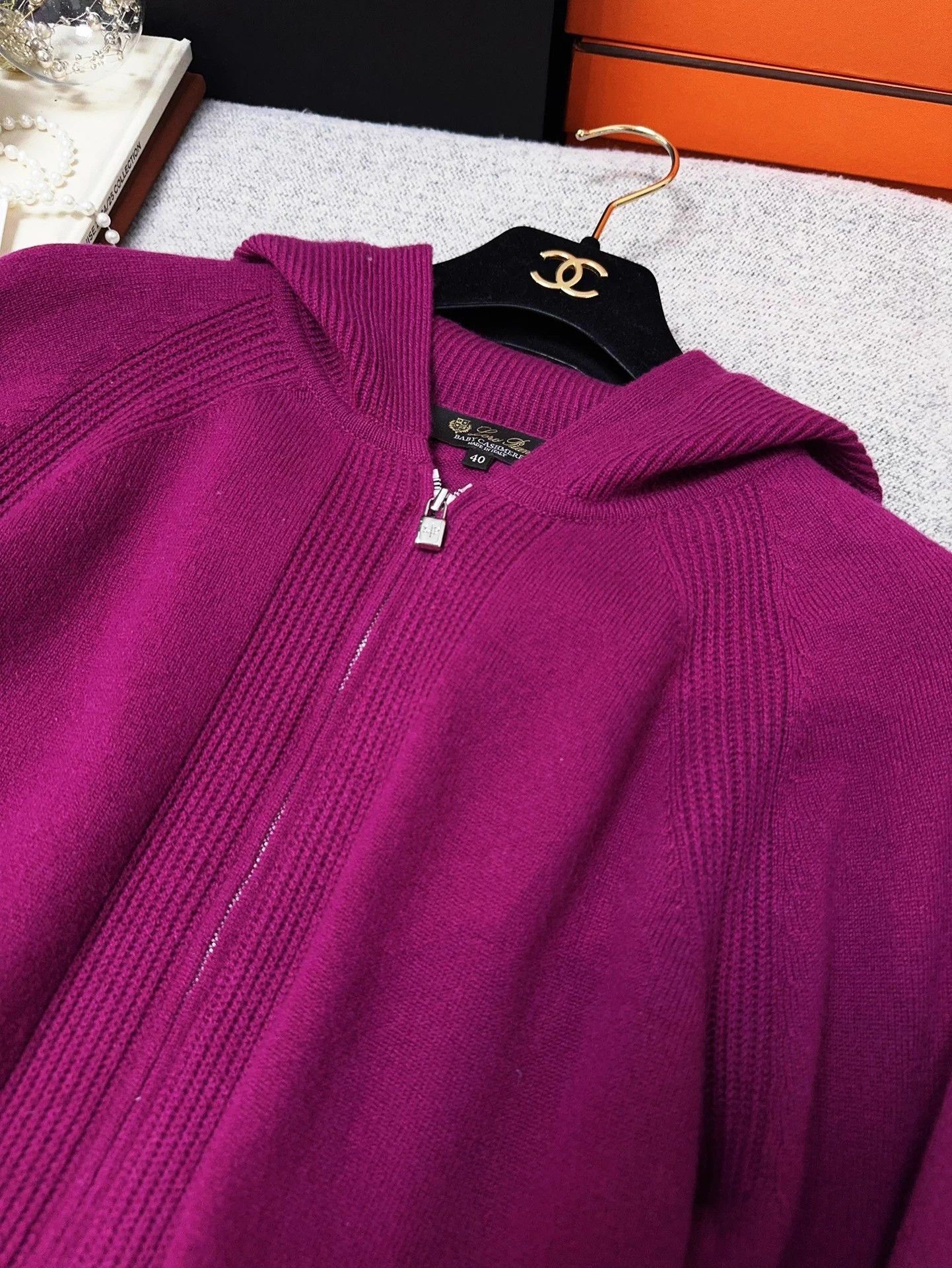 Loro Piana LP fuchsia cashmere knit jacket 40 Size M / US 6-8 / IT 42-44 - 7 Thumbnail