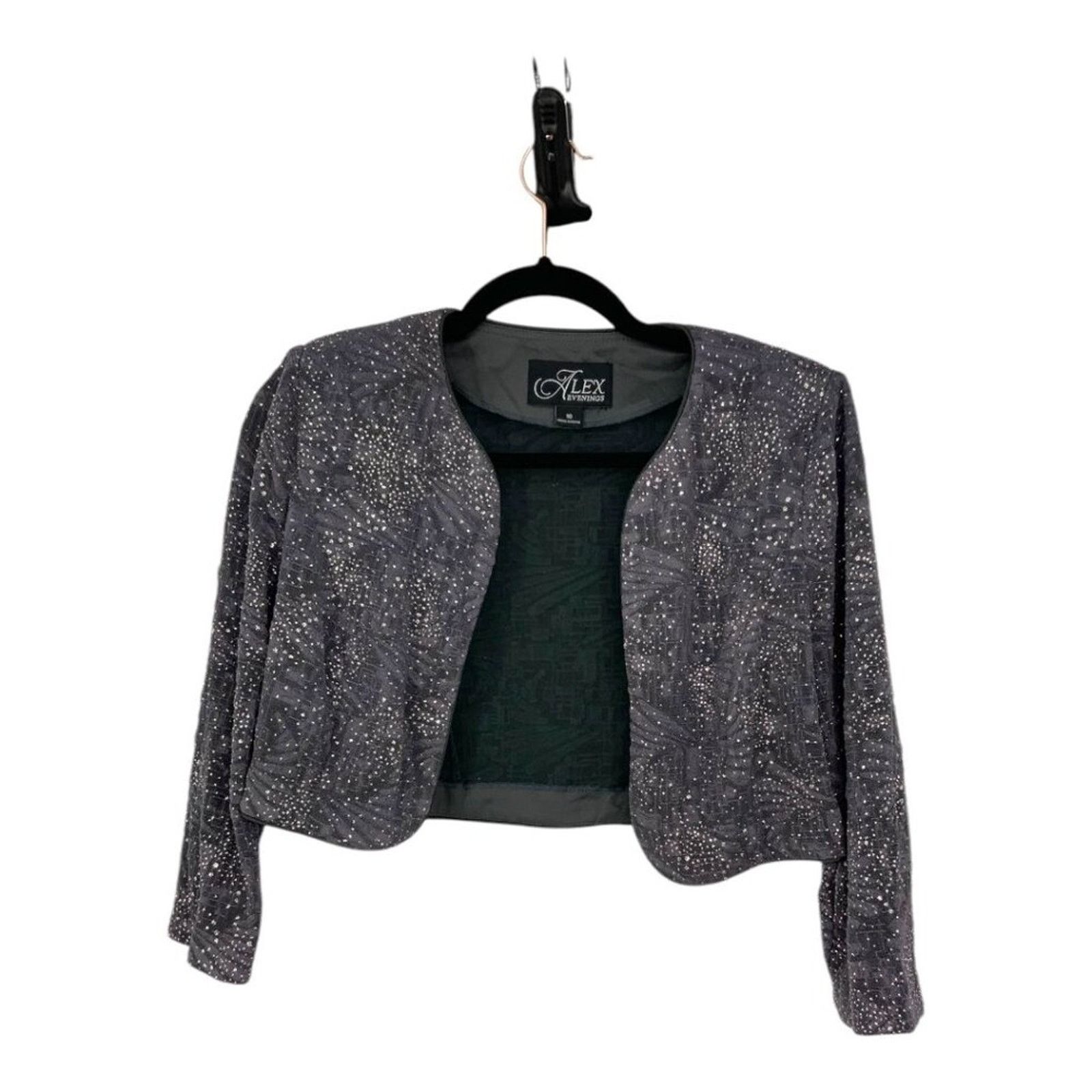 Alex Evenings Alex Evenings 3/4 Sleeve Open Cardigan Gray Silver 10 NWOT Size L / US 10 / IT 46 - 2 Thumbnail