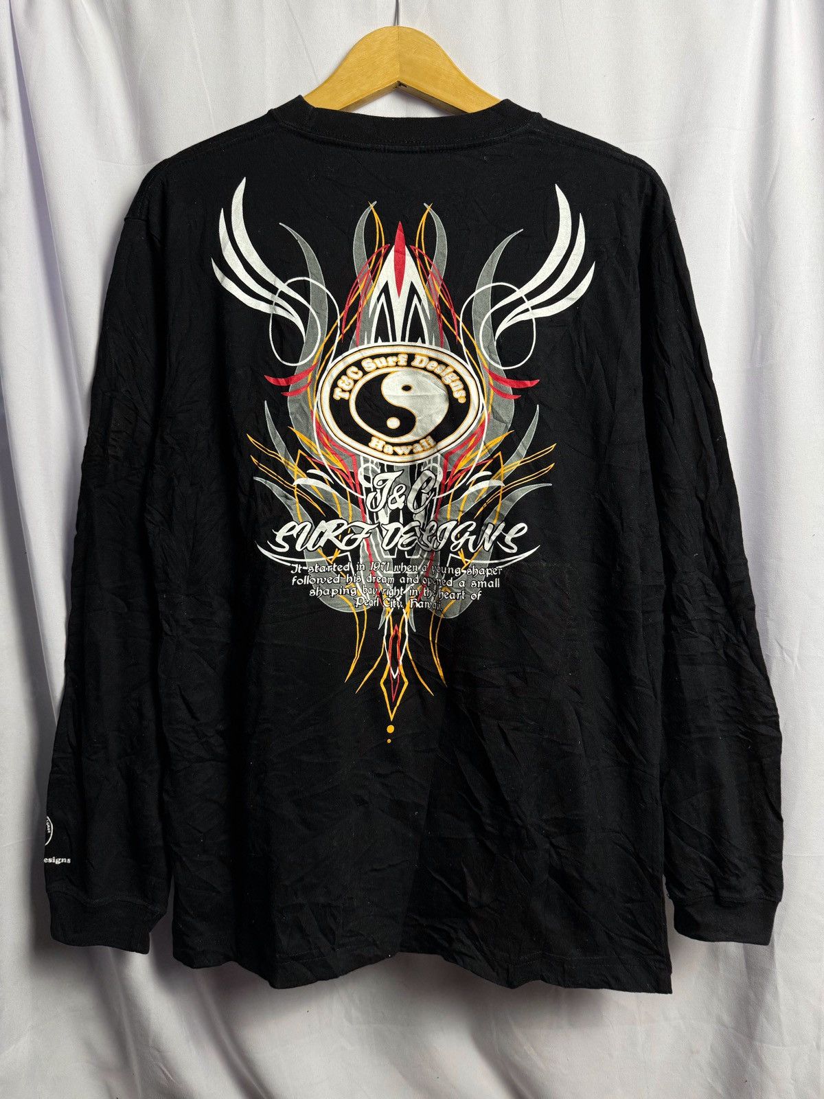 Yasuyuki Ishii Japanese Tribal Poem Surf Design Long Sleeve Size US L / EU 52-54 / 3 - 1 Thumbnail