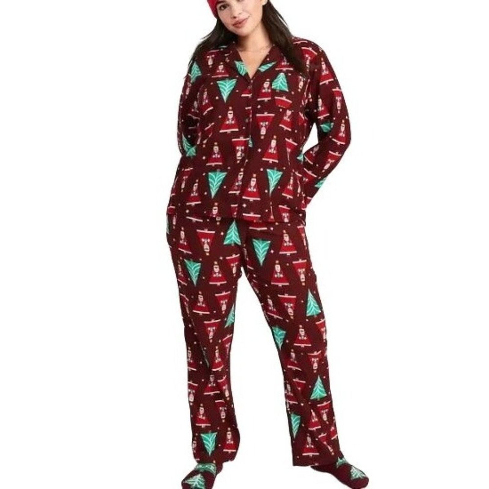 Old Navy Old Navy Santa In The House Printed Flannel Pajama Set Size ONE SIZE - 1 Thumbnail