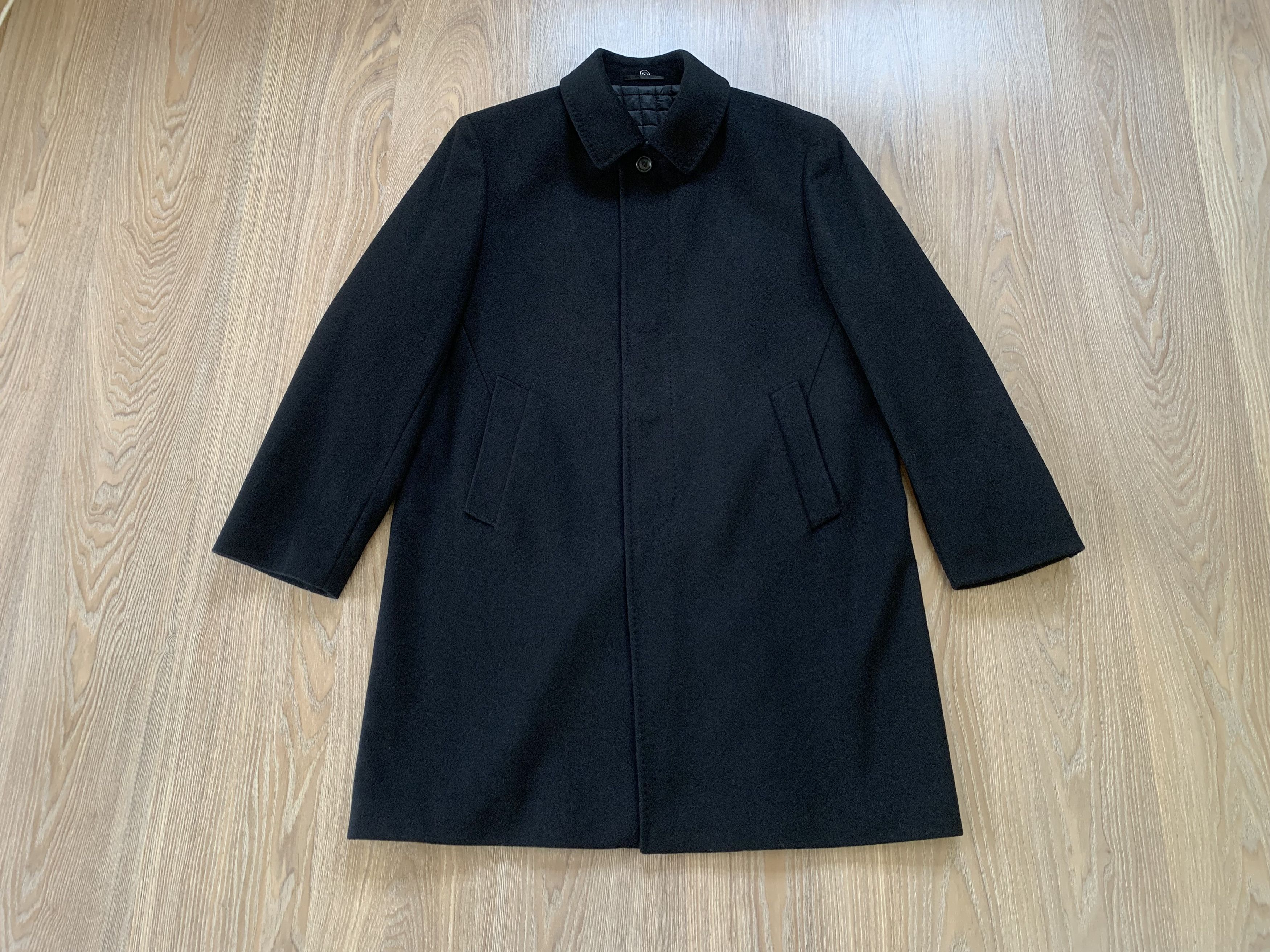 Loro Piana Windsor Loro Piana Fabric Cashmere Wool Mens Black Coat Size US L / EU 52-54 / 3 - 1 Thumbnail