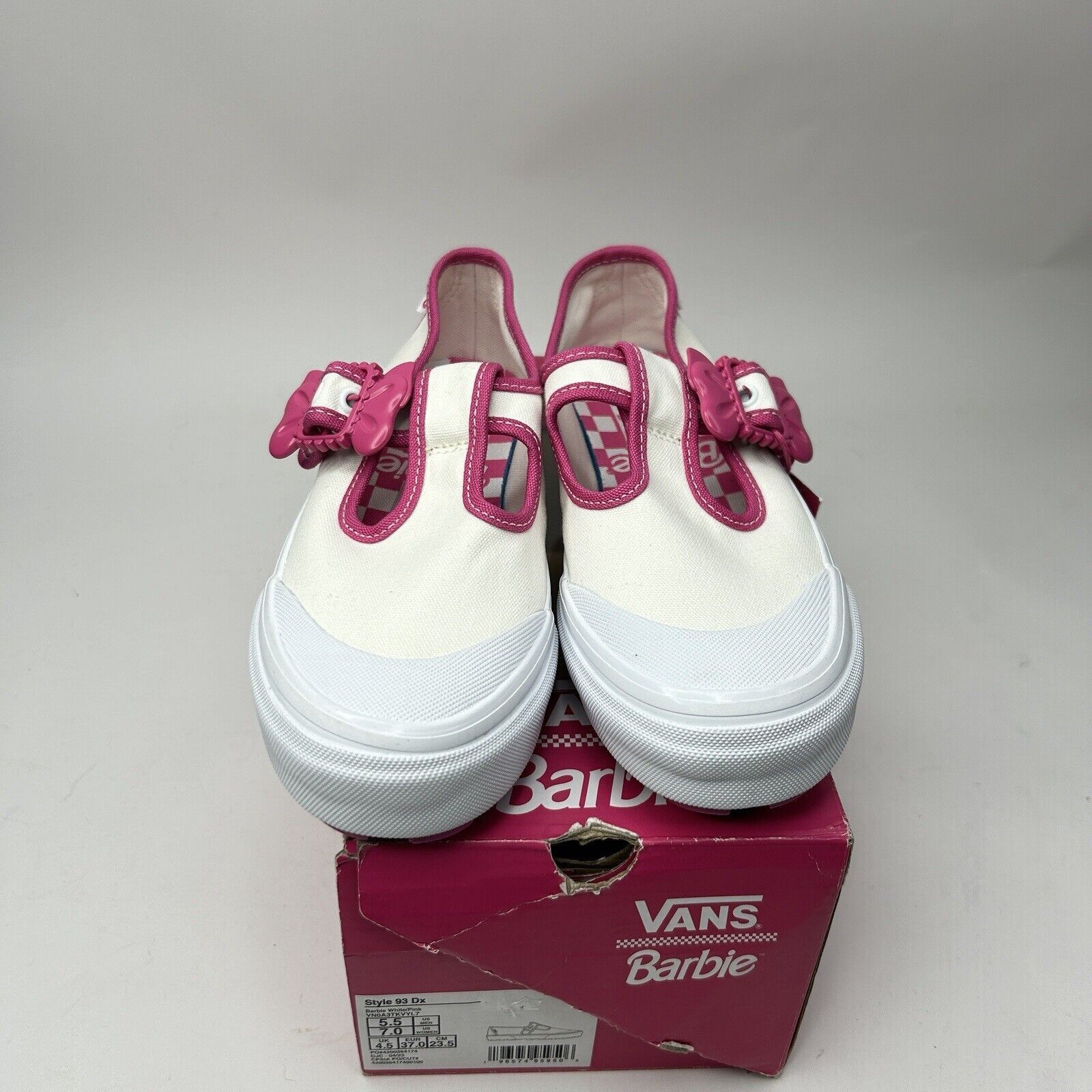 Vans Vans X Barbie Style Mary Jane Skate 93 DX “White Pink” 2023 Size US 7 / IT 37 - 2 Thumbnail