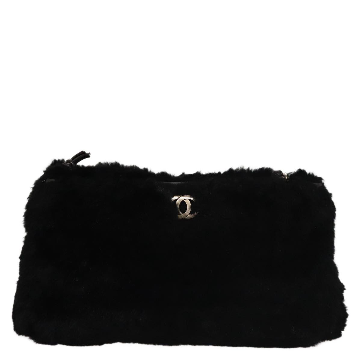 Chanel Coco Mark Black Faux Fur Shoulder Bag (Pre-Owned) Size ONE SIZE - 1 Thumbnail