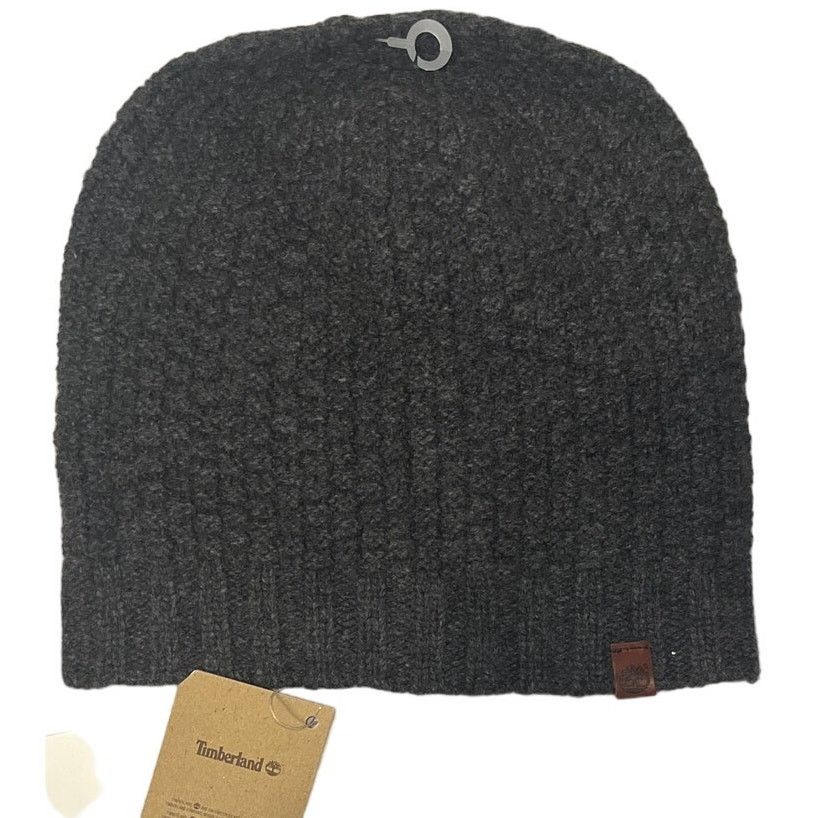 Timberland Timberland SLOUCHY KNIT BEANIE hat - Gray - Lambswool - NWT Size ONE SIZE - 1 Thumbnail