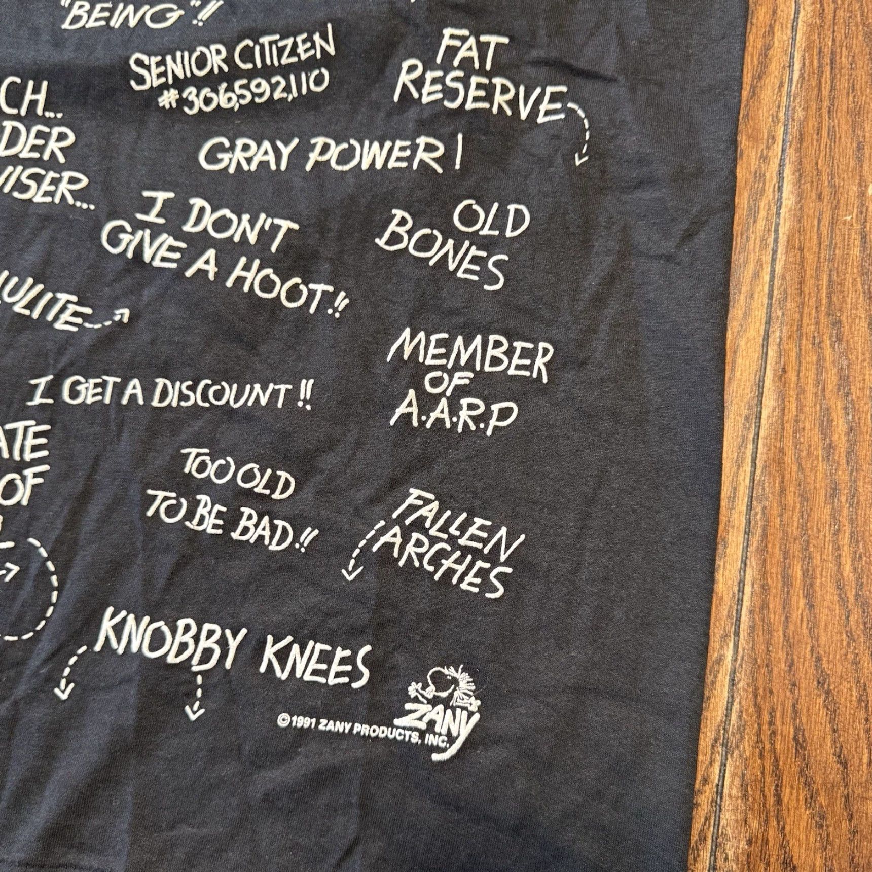 Hanes VINTAGE Hanes T-Shirt Large Black 1991 Birthday Graf ic Print Short Sleeve Men 60ish 60s Geezer Bill Charlotte Crew Neck Regular Fit Size US L / EU 52-54 / 3 - 5 Thumbnail