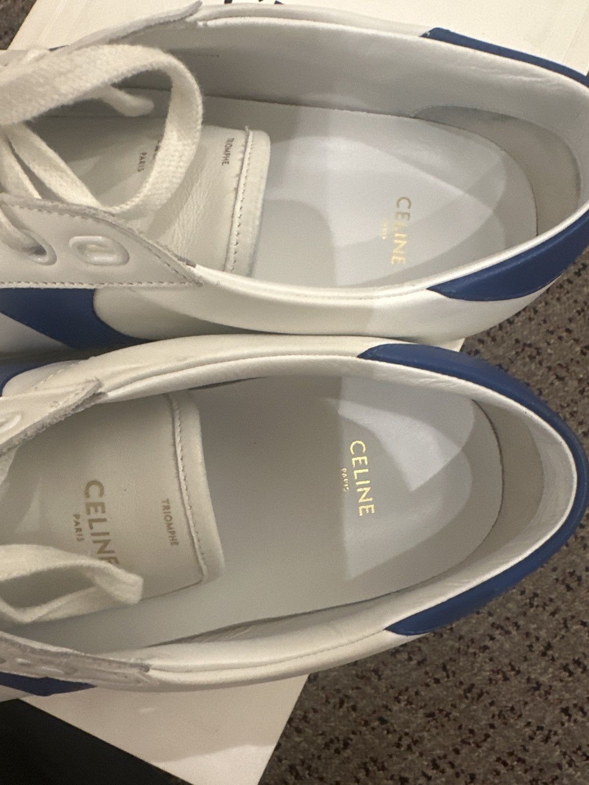 Celine Celine Triomphe Classic White/Blue Sneaker Size 45 Size US 12 / EU 45 - 7 Thumbnail
