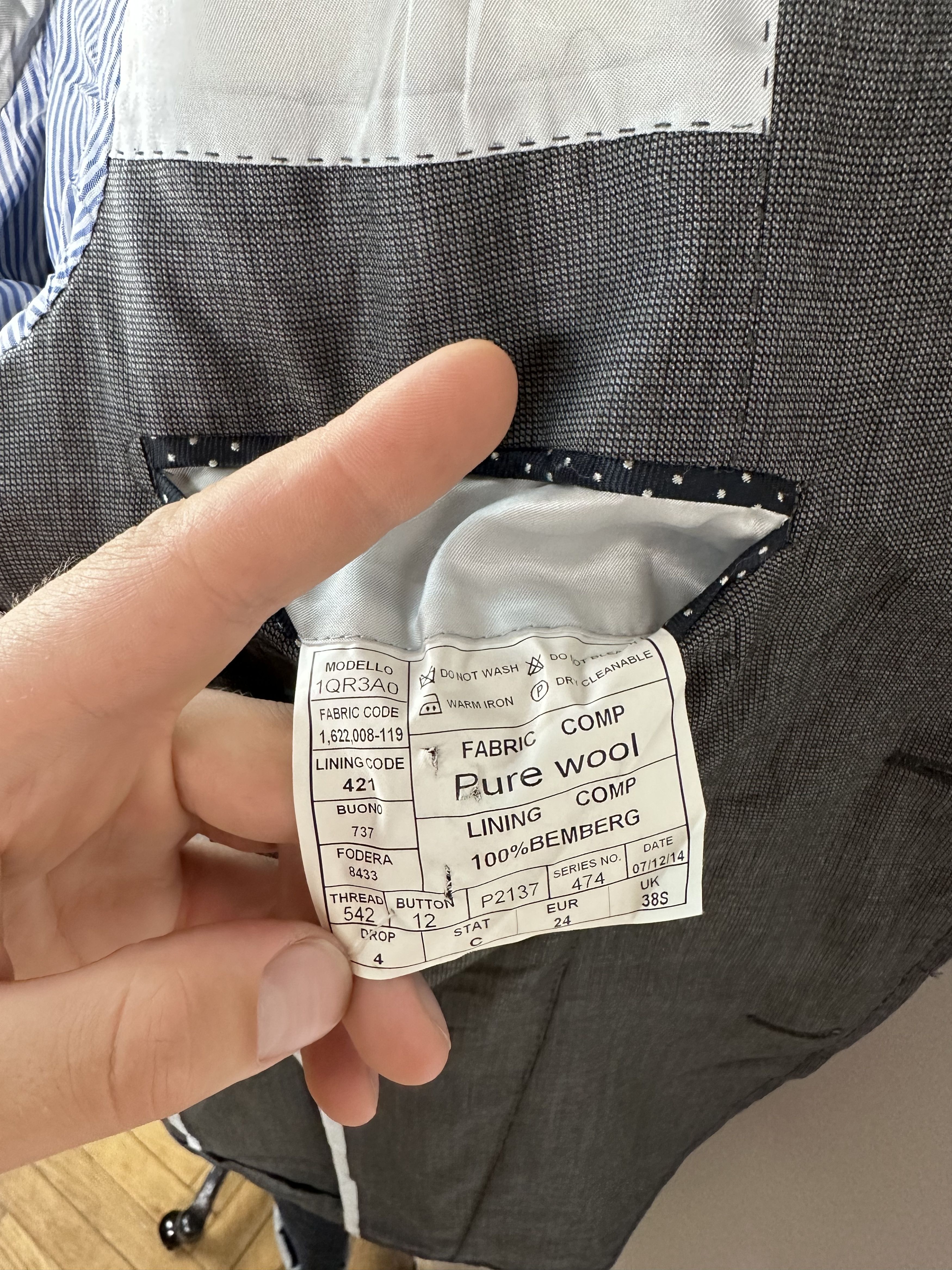 Grailed × Suitsupply Suitsupply Unlined 110s Wool Blazer Gray Mens 1QR3A0 Sz 38S Size 38S - 10 Thumbnail