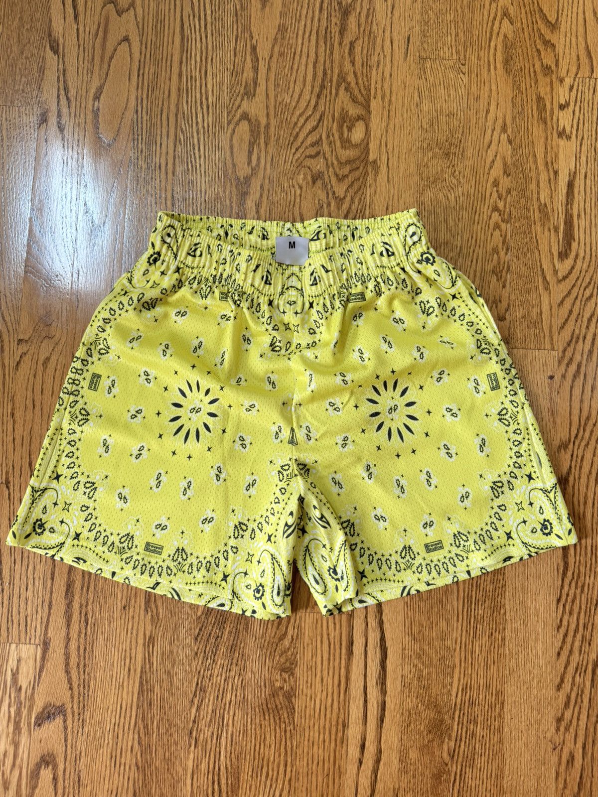 Bravest Studios Bravest Studios yellow paisley mesh shorts- medium Size US 34 / EU 50 - 2 Thumbnail