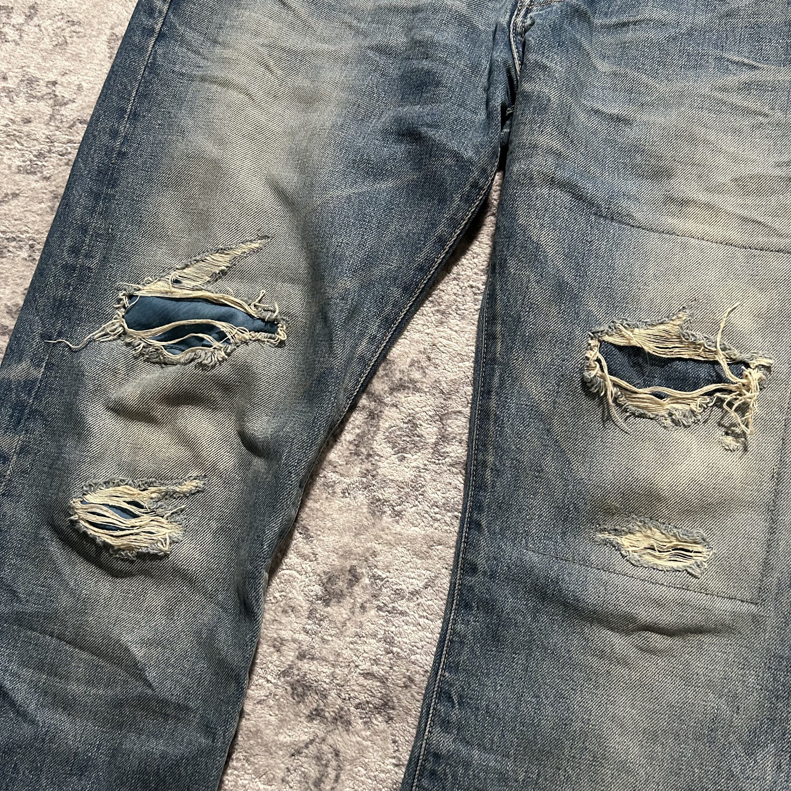 Isamu Katayama Backlash Isamu Katayama Backlash Leather Repaired Jeans Size US 33 - 3 Thumbnail