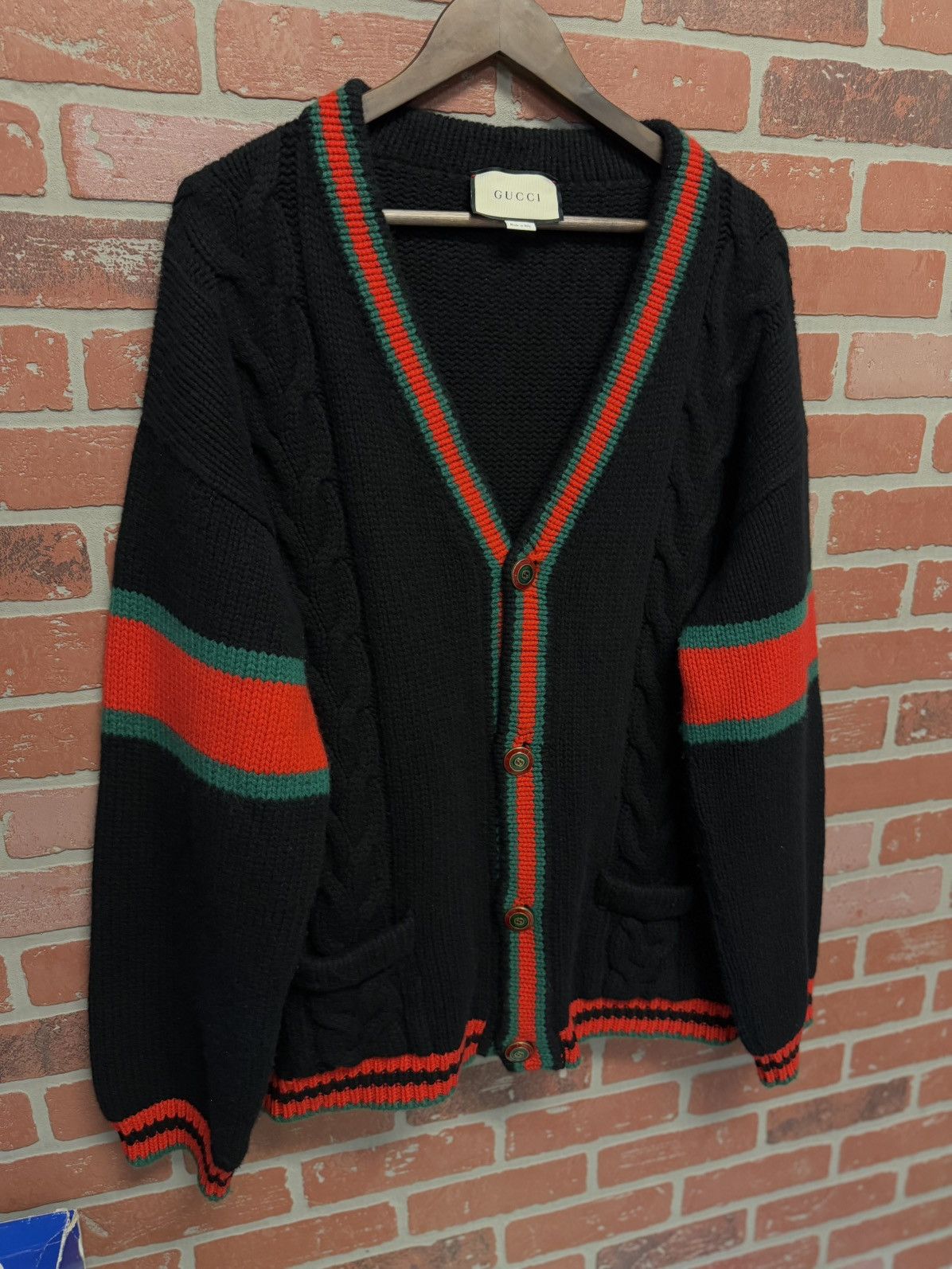 Gucci Gucci Cable Knit Cardigan Size (XXXL) Flawless 🧼 Size US XXL / EU 58 / 5 - 10 Thumbnail