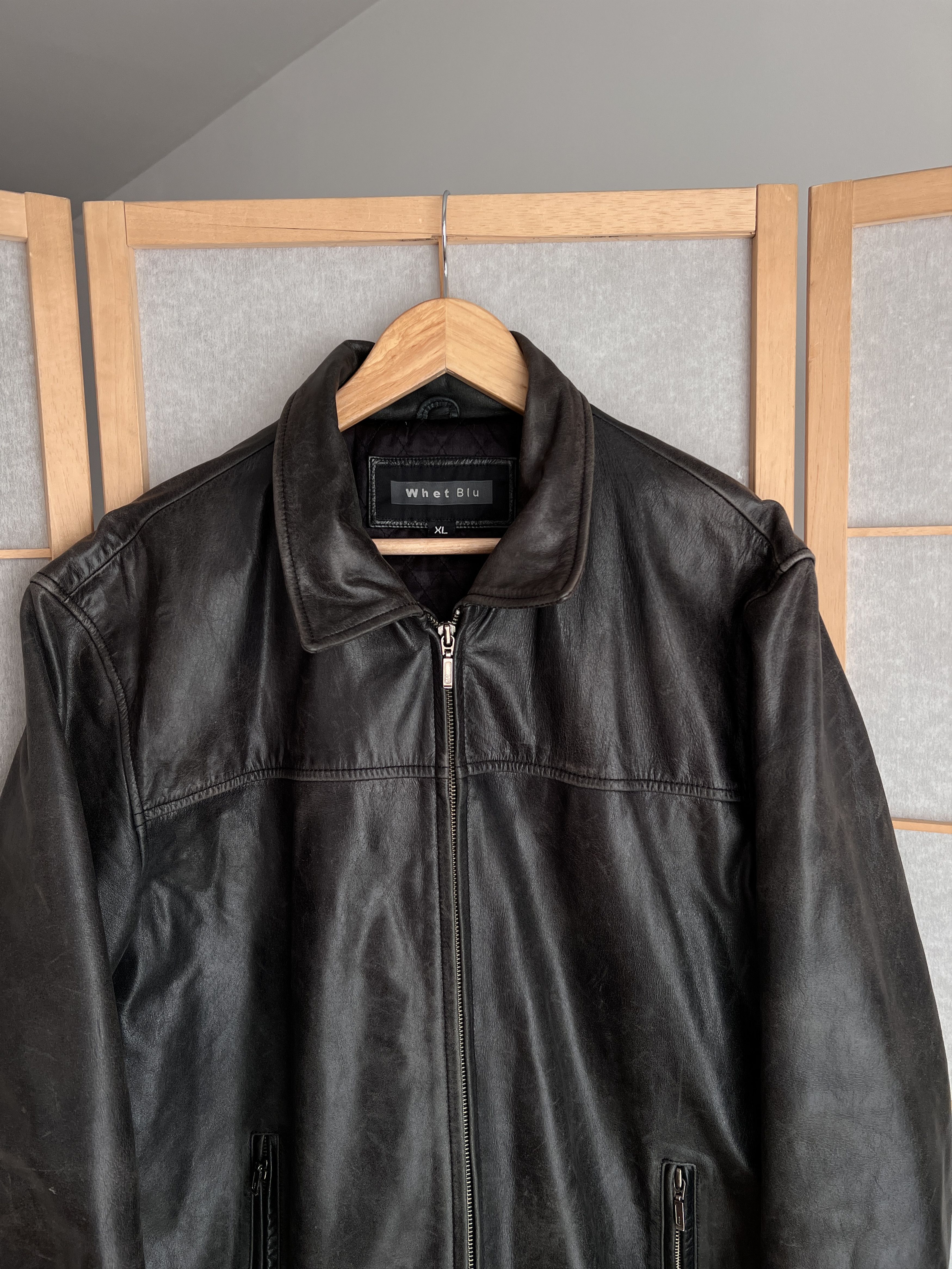 If Six Was Nine Vintage 90s Faded Leather coat hard jacket baggy y2k opium Size US L / EU 52-54 / 3 - 19 Thumbnail