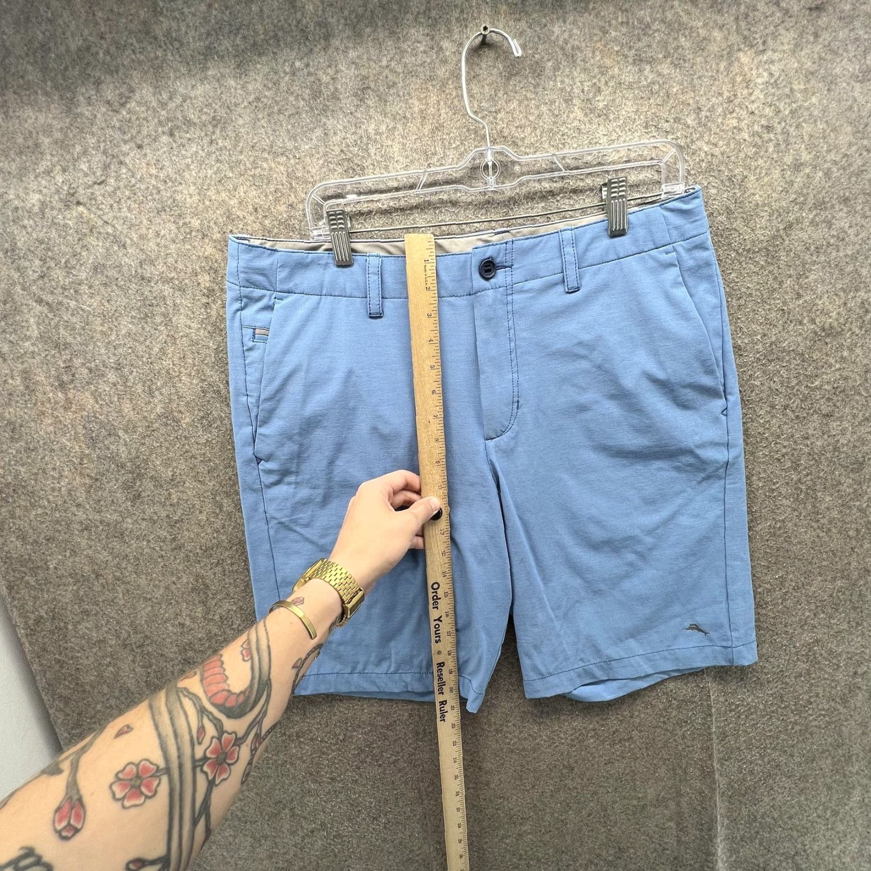 Tommy Bahama Tommy Bahama Shorts Mens 34 Blue Stretch Chino Flat Front Golf Casual 10 Inseam Mens Regular Inseam 10 Size US 34 / EU 50 - 3 Thumbnail