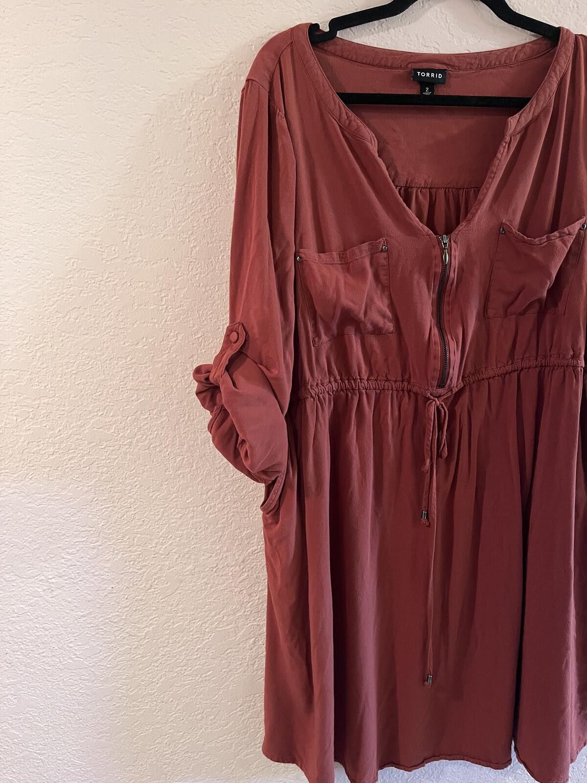 Other Torrid Rust Zip Front Drawstring Waist Dress Size XL / US 12-14 / IT 48-50 - 4 Thumbnail
