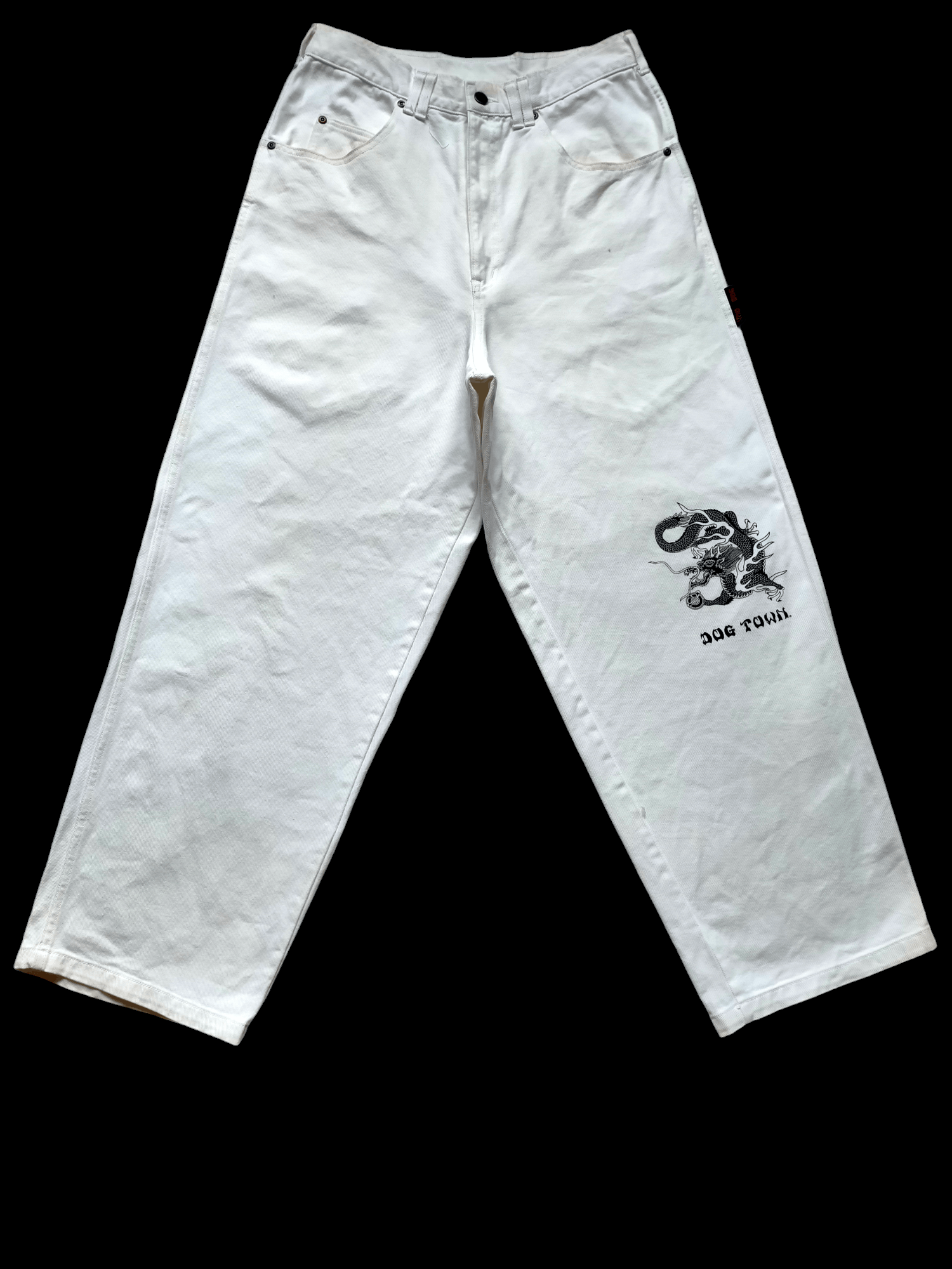 Dogtown Dog Town Embroidered Dragon Baggy Jeans Hip Hop style Size US 31 - 1 Thumbnail