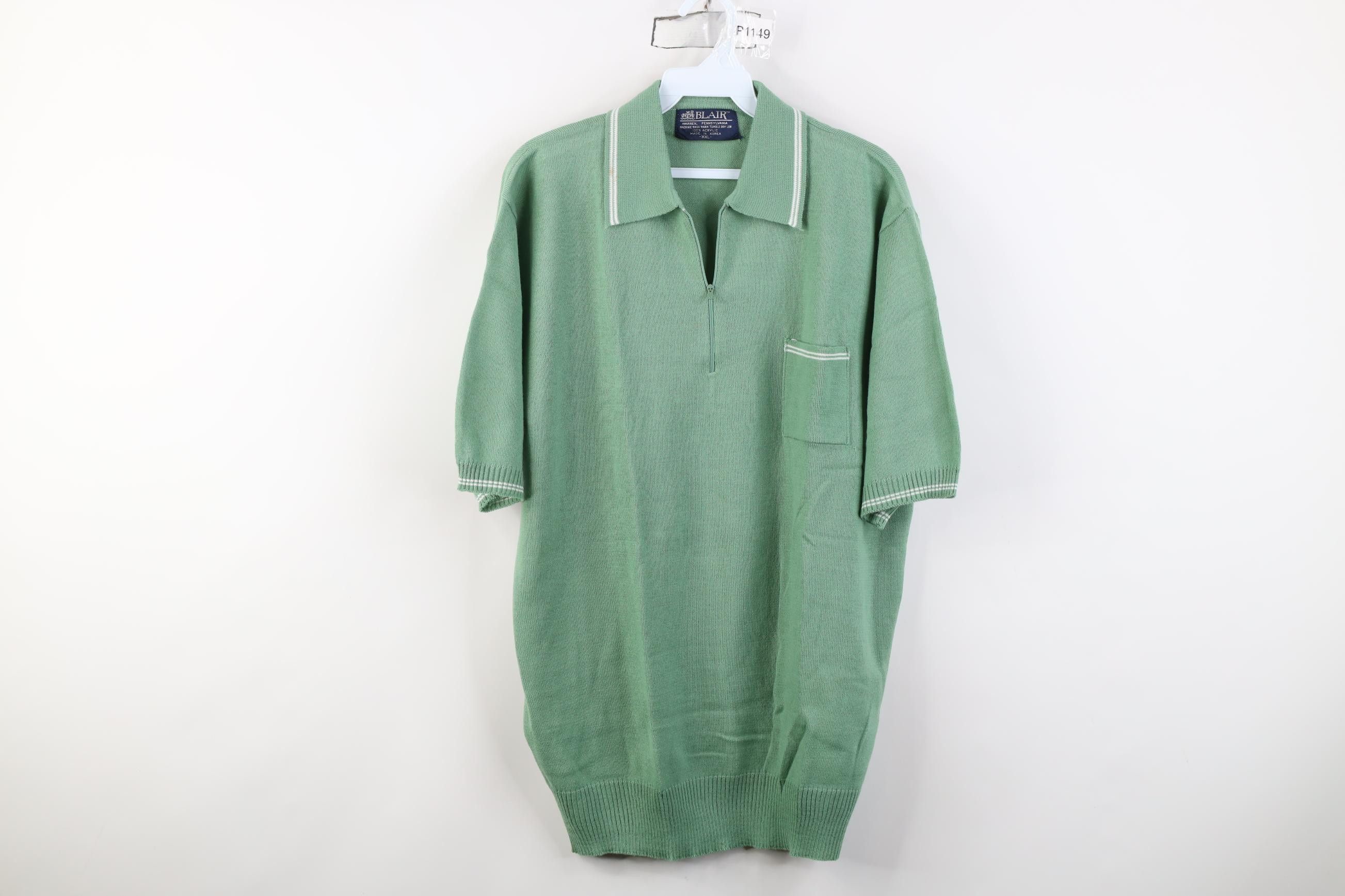 Vintage Vintage 80s 90s Rockabilly 1/4 Zip Knit Pullover Polo Shirt Size US XXL / EU 58 / 5 - 1 Thumbnail