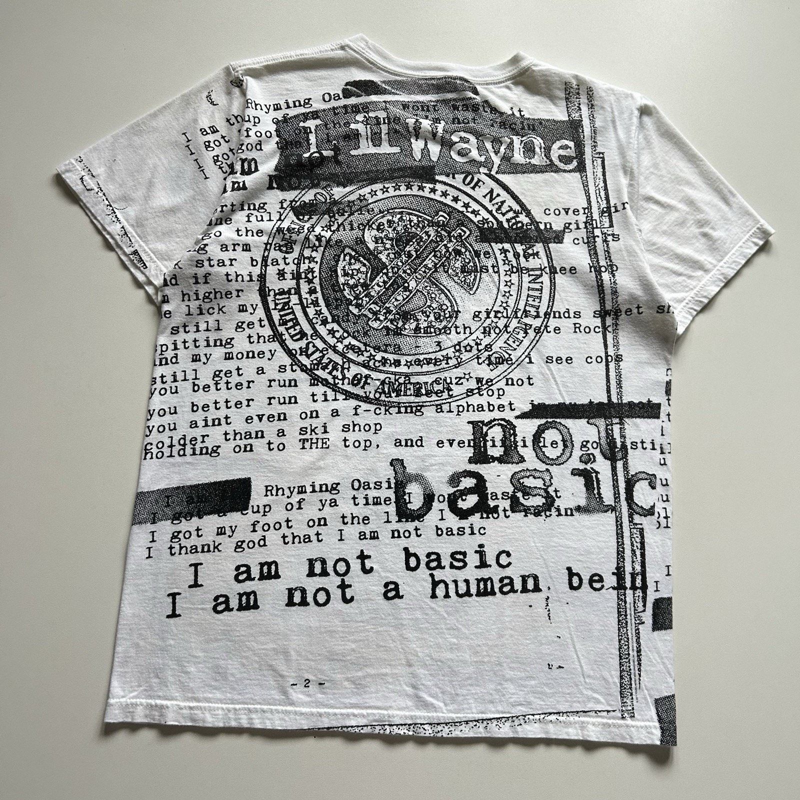 Rap Tees × Vintage Vintage Lil Wayne AOP T Shirt Medium White Y2K Hip Hop Promo Size US M / EU 48-50 / 2 - 3 Thumbnail