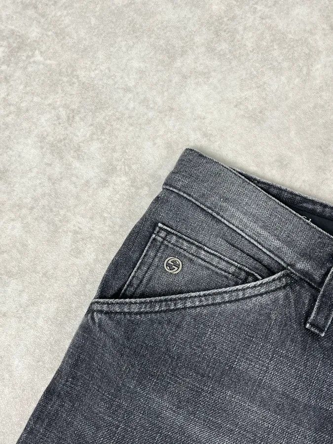 Gucci 2010s Gucci Grey Denim Straight-Leg Jeans Size US 33 - 10 Thumbnail