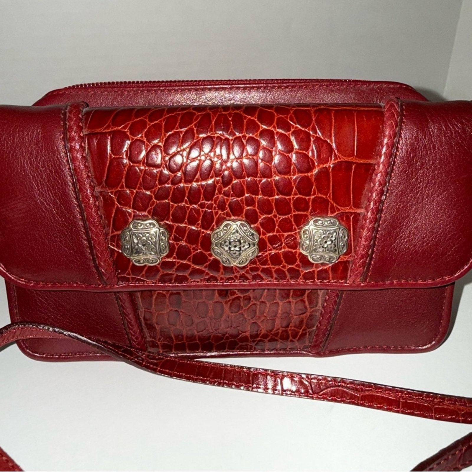 Brighton VINTAGE BRIGHTON 90s red alligator leather wallet crossbody Size ONE SIZE - 2 Thumbnail