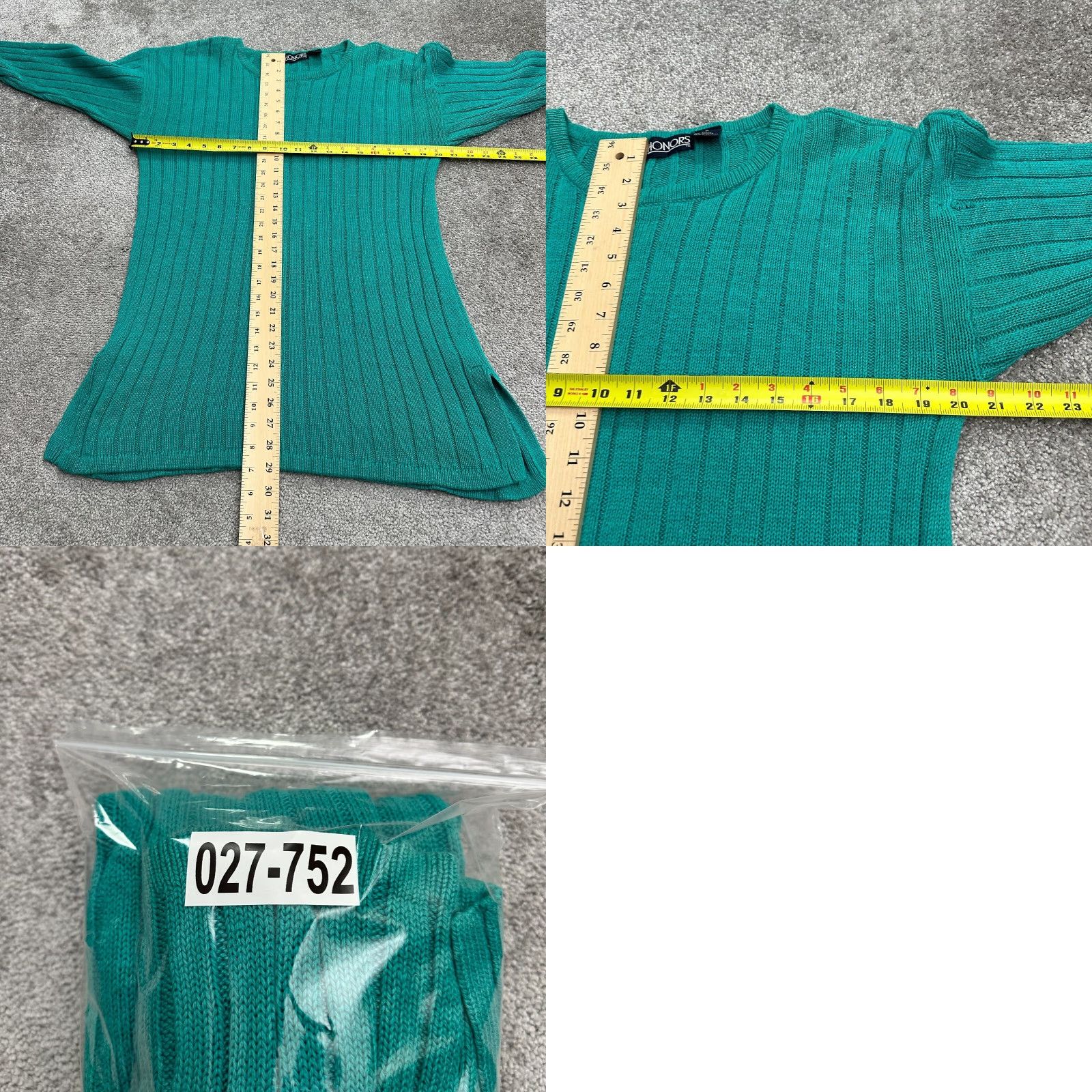 Vintage Honors Pullover Sweater Women's M Green Knit Crew Neck Casual Size M / US 6-8 / IT 42-44 - 8 Thumbnail