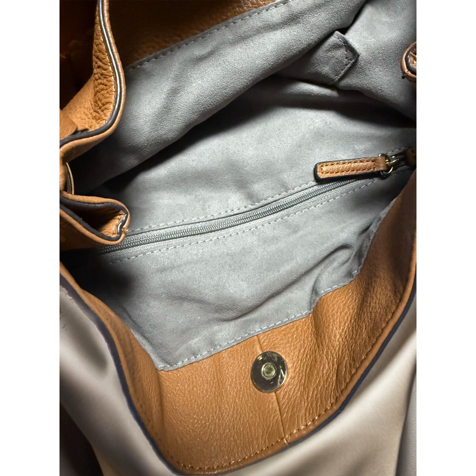 Vince Camuto Vince Camuto Leather Tote Bag Whiskey Brown Pebbled Slouchy Size ONE SIZE - 3 Thumbnail