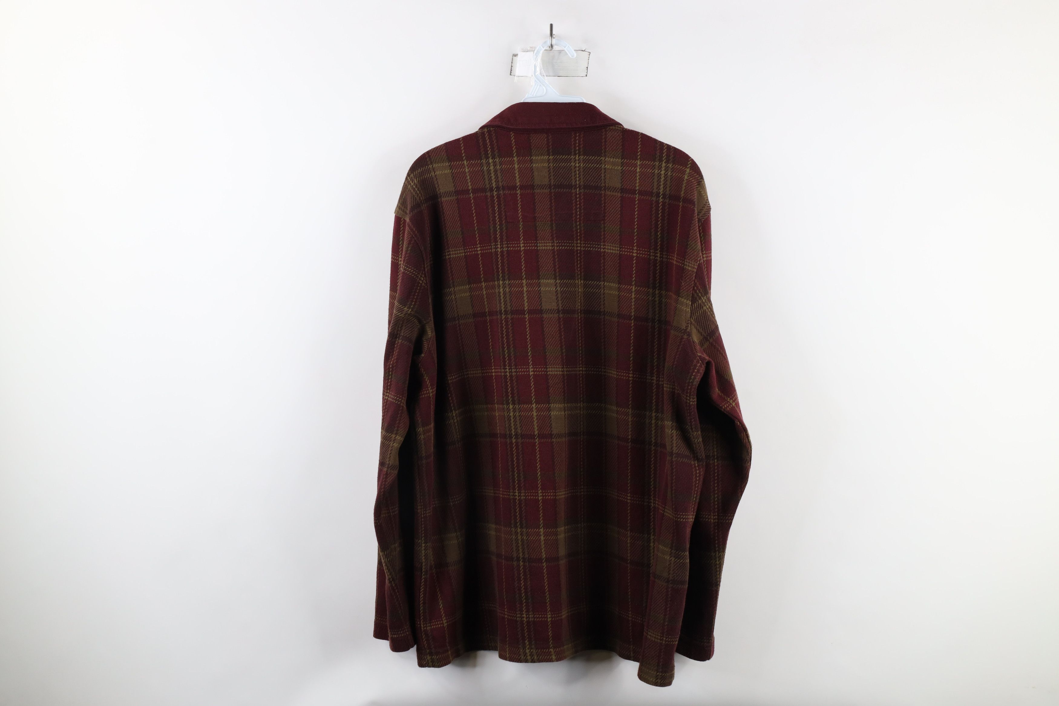 Vintage Vintage 90s Streetwear Heavyweight Long Sleeve Polo Plaid Size US L / EU 52-54 / 3 - 8 Thumbnail