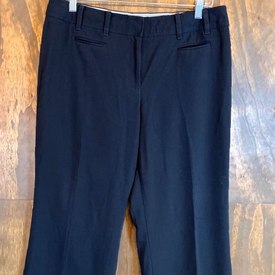 Loft VINTAGE LOFT Ann Taylor LOFT Womens Pants Black Mid Rise Wide-Leg Stretch 10P Size 24" / US 00 / IT 34 - 2 Thumbnail