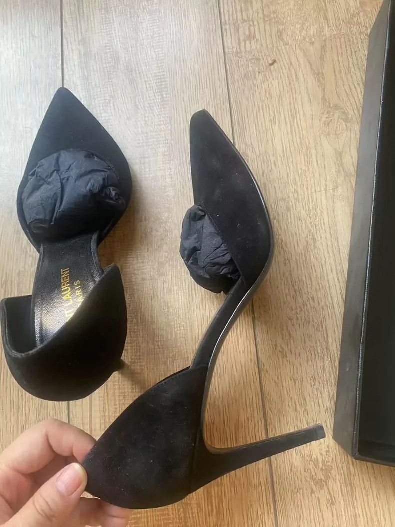 Saint Laurent Paris Saint Laurent Paris Black suede heels Size US 7.5 / IT 37.5 - 3 Thumbnail