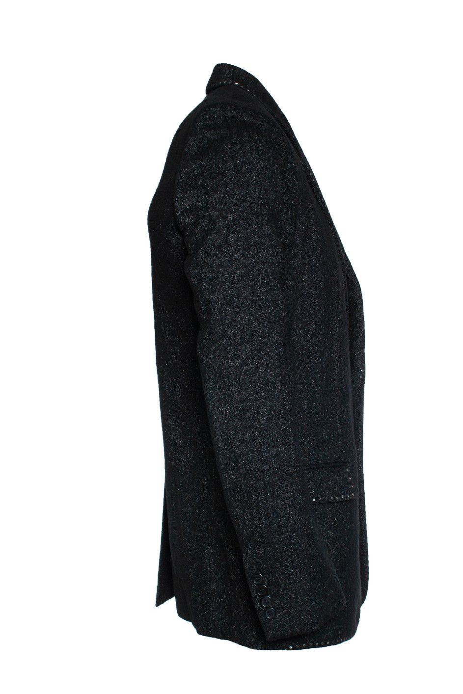 Saint Laurent Paris Saint Laurent, 19FW sequin embroidered trim blazer Size 50R - 2 Thumbnail