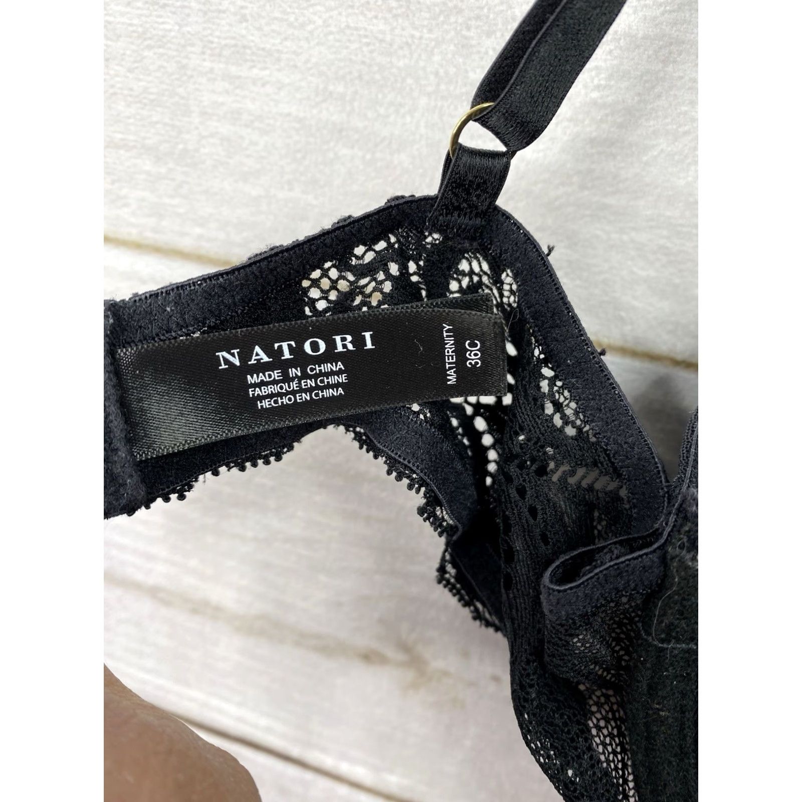 Vintage Natori Nursing Bra 36C Black Lace Underwire Adjustable Padded Shirt Women Maternity Size ONE SIZE - 7 Thumbnail
