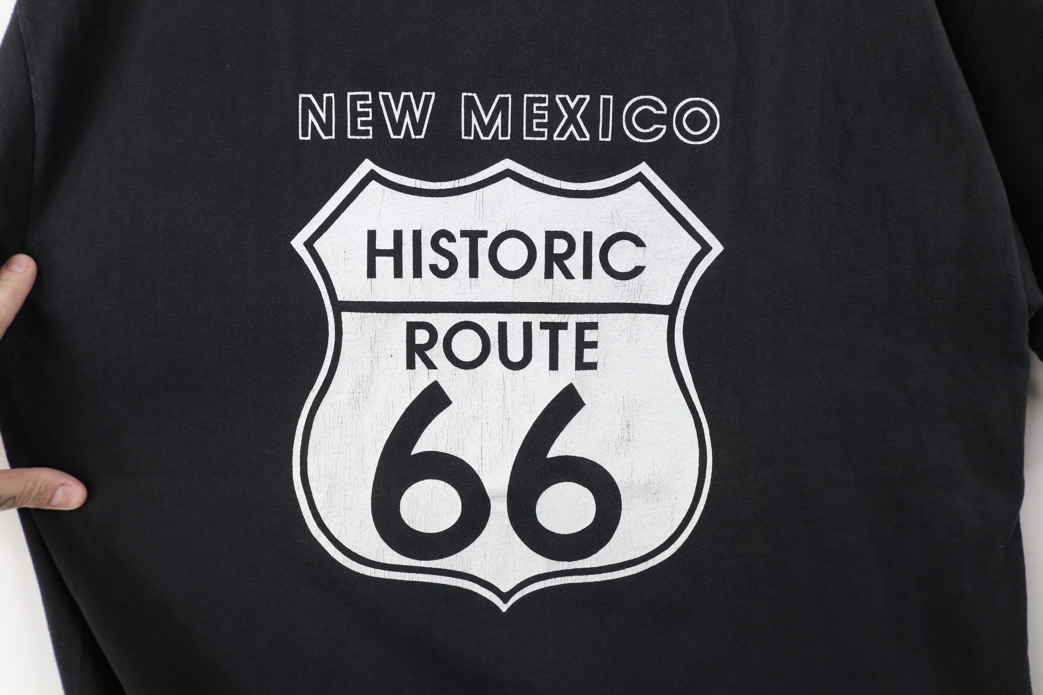 Vintage Vintage 90s Streetwear Spell Historic Route 66 T-Shirt Black Size US L / EU 52-54 / 3 - 4 Thumbnail