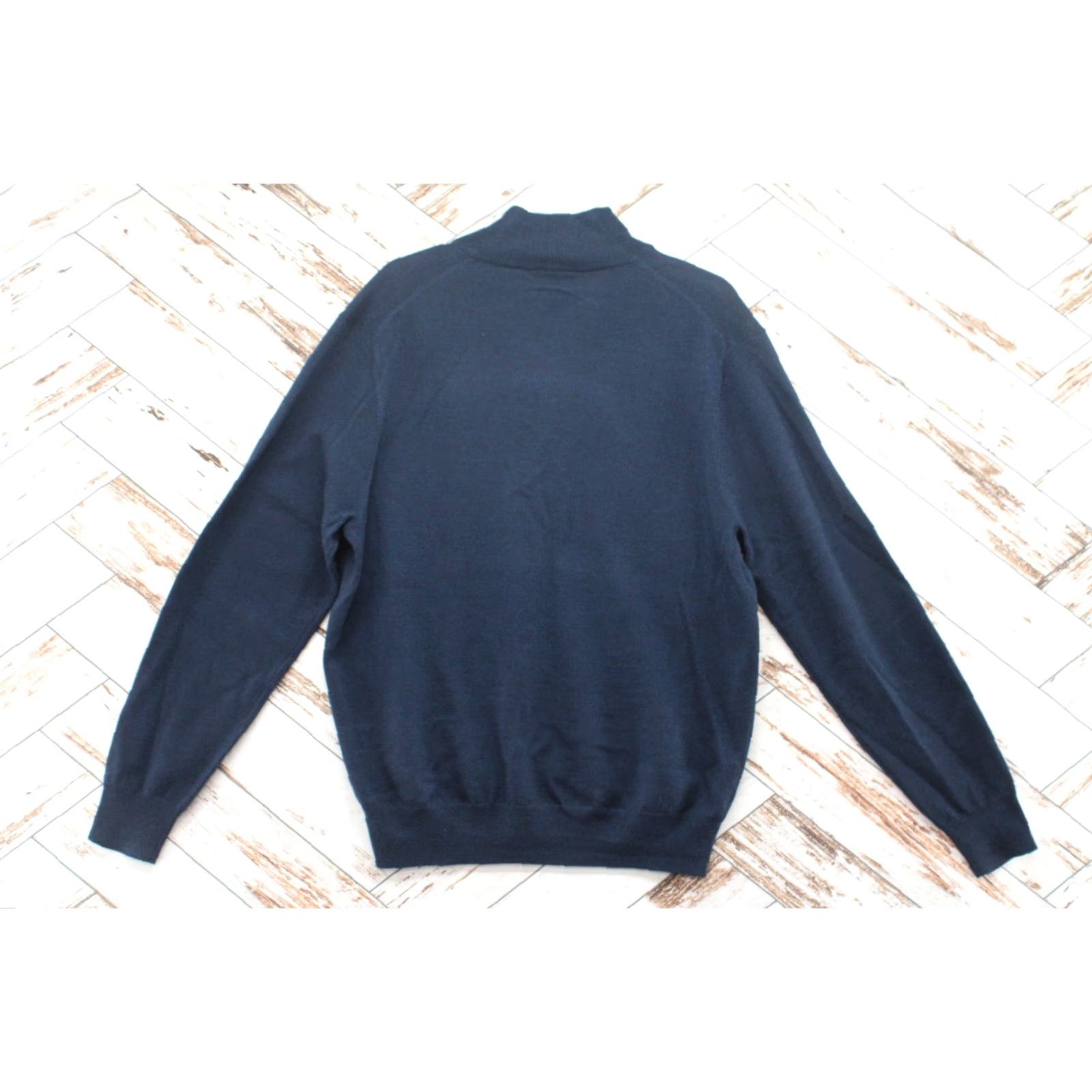 Jos. A. Bank Jos A Bank Sweater Mens Medium Navy Blue 1/4 Zip Wool Mock Neck Pullover Warm Size US M / EU 48-50 / 2 - 2 Thumbnail