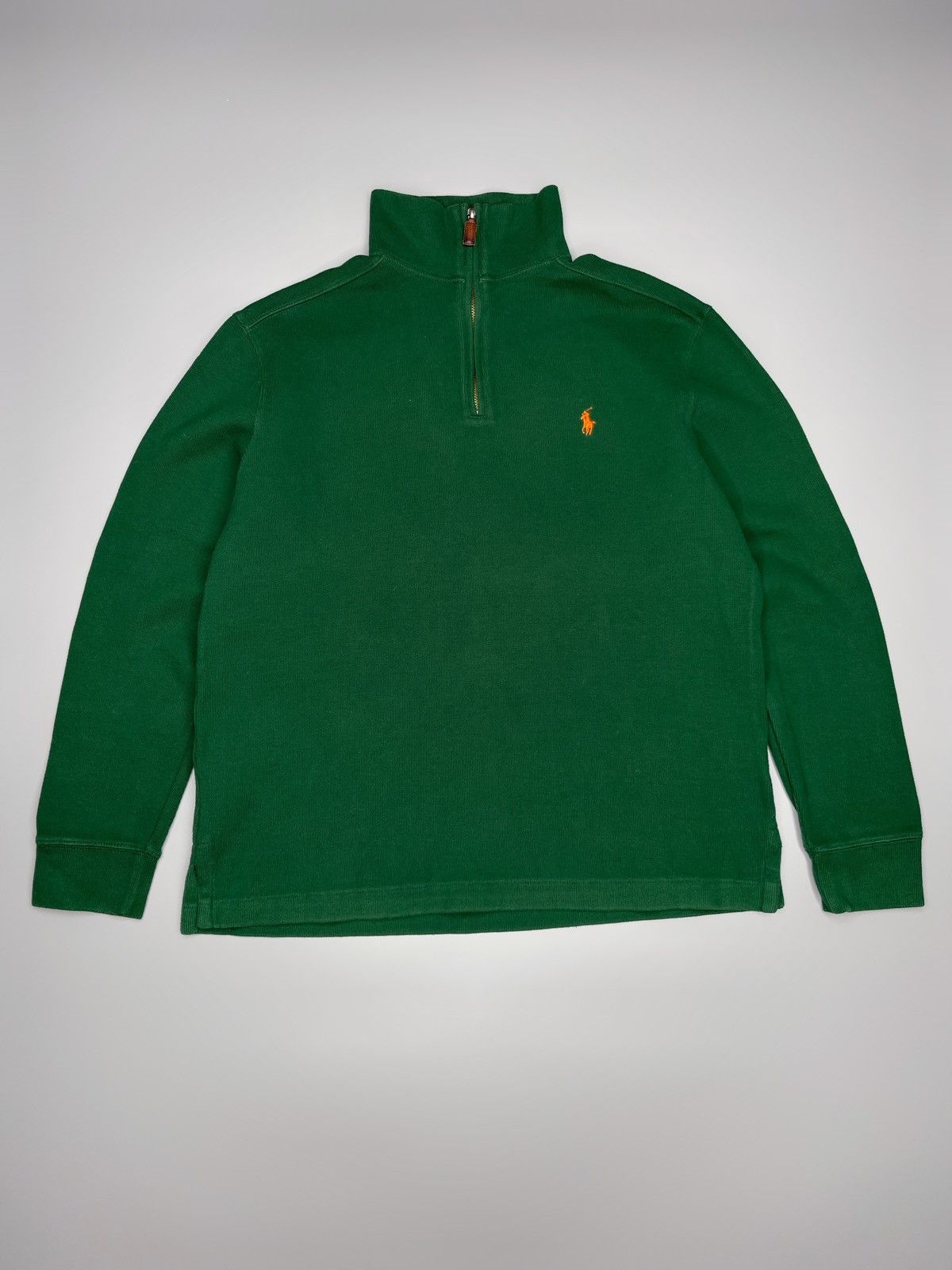 Polo Ralph Lauren × Vintage Vintage Polo Ralph Lauren 1/4 Zip Sweater Green Size US M / EU 48-50 / 2 - 1 Thumbnail