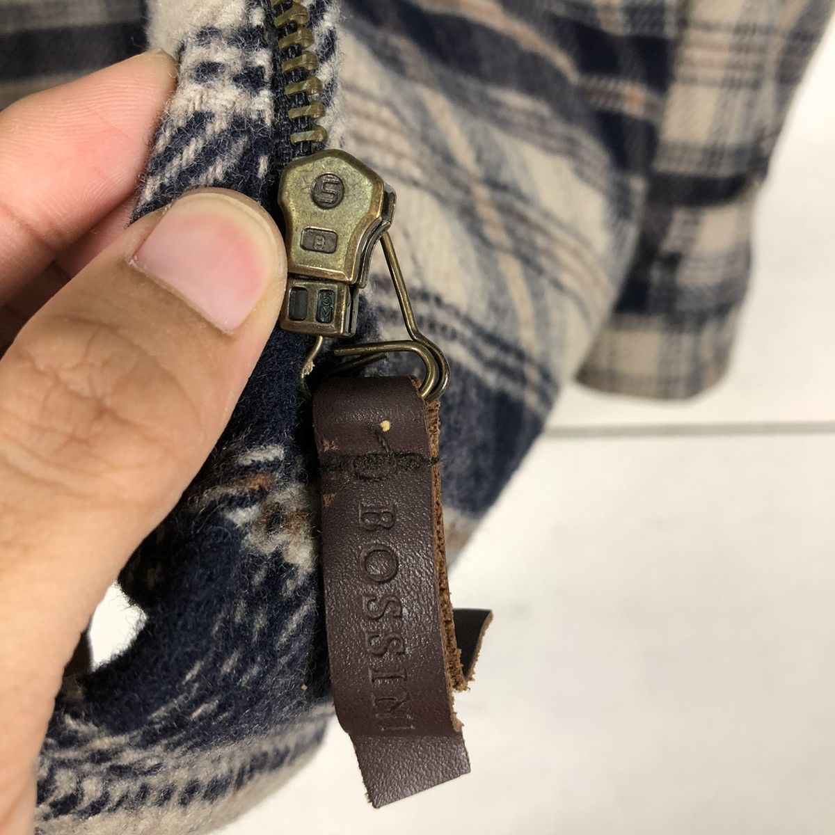 Japanese Brand 📌VINTAGE WORK CHORE ZIPPER JACKET BOSSINI TARTAN DESIGN Size US M / EU 48-50 / 2 - 18 Thumbnail