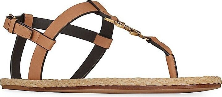 Saint Laurent Paris o1s1wg111224 Cassandra Sandals Vegetable-Tanned Leather Size US 8 / IT 38 - 2 Thumbnail