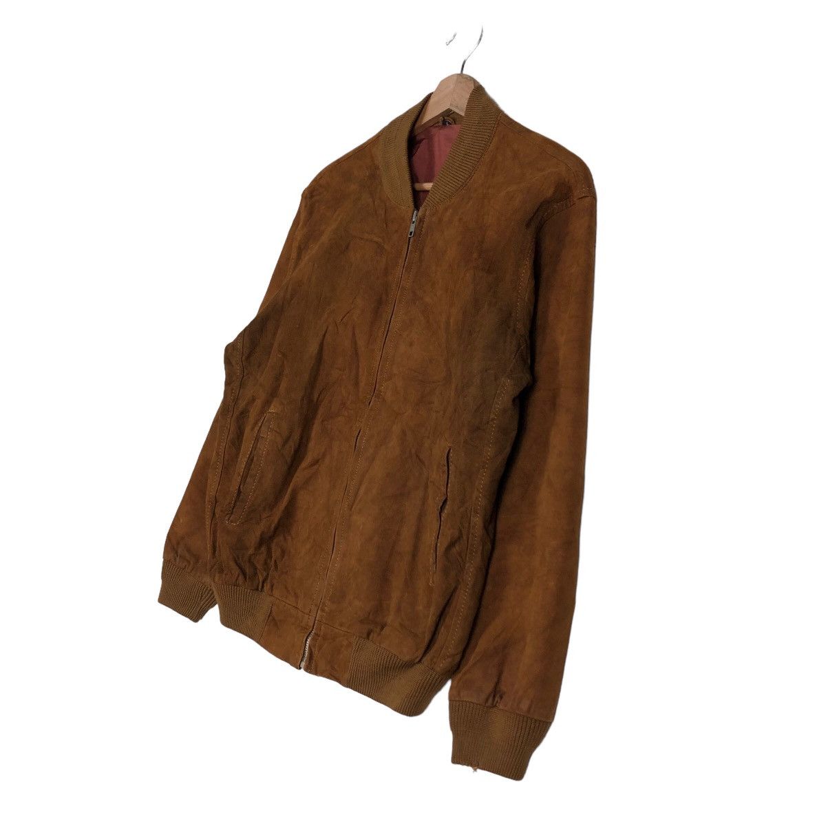 Japanese Brand 🔥Vintage Bomber Jacket Genuine Suede Leather Issey Miyake Size US L / EU 52-54 / 3 - 2 Thumbnail
