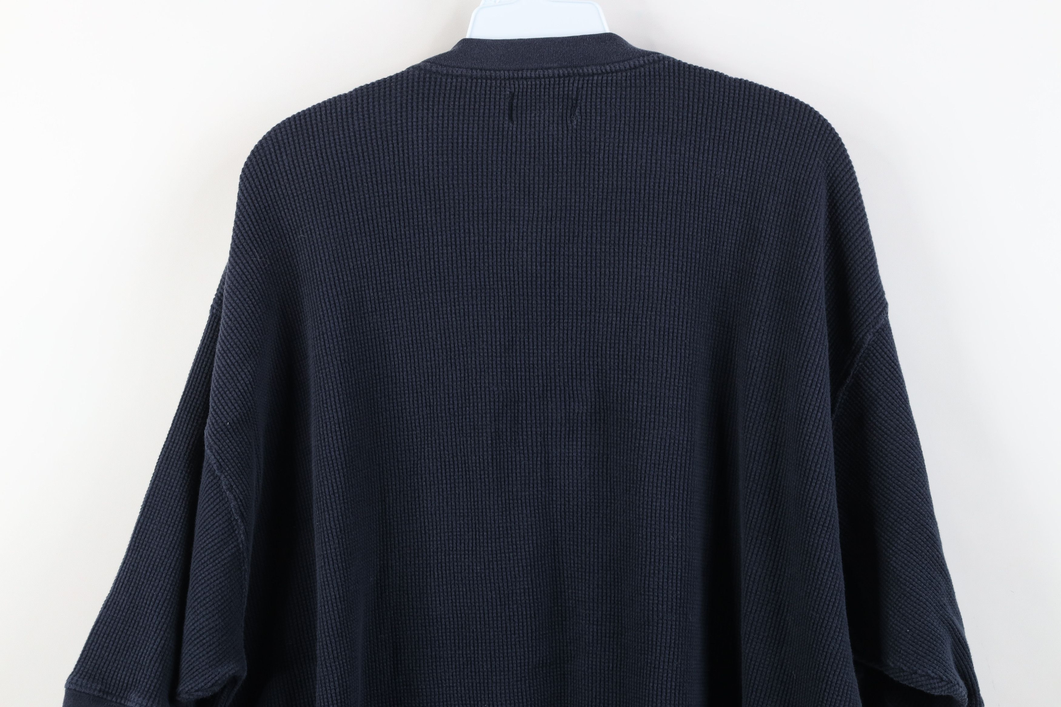 Vintage Vintage 90s Streetwear Thermal Waffle Knit Henley T-Shirt Size US XXL / EU 58 / 5 - 12 Thumbnail