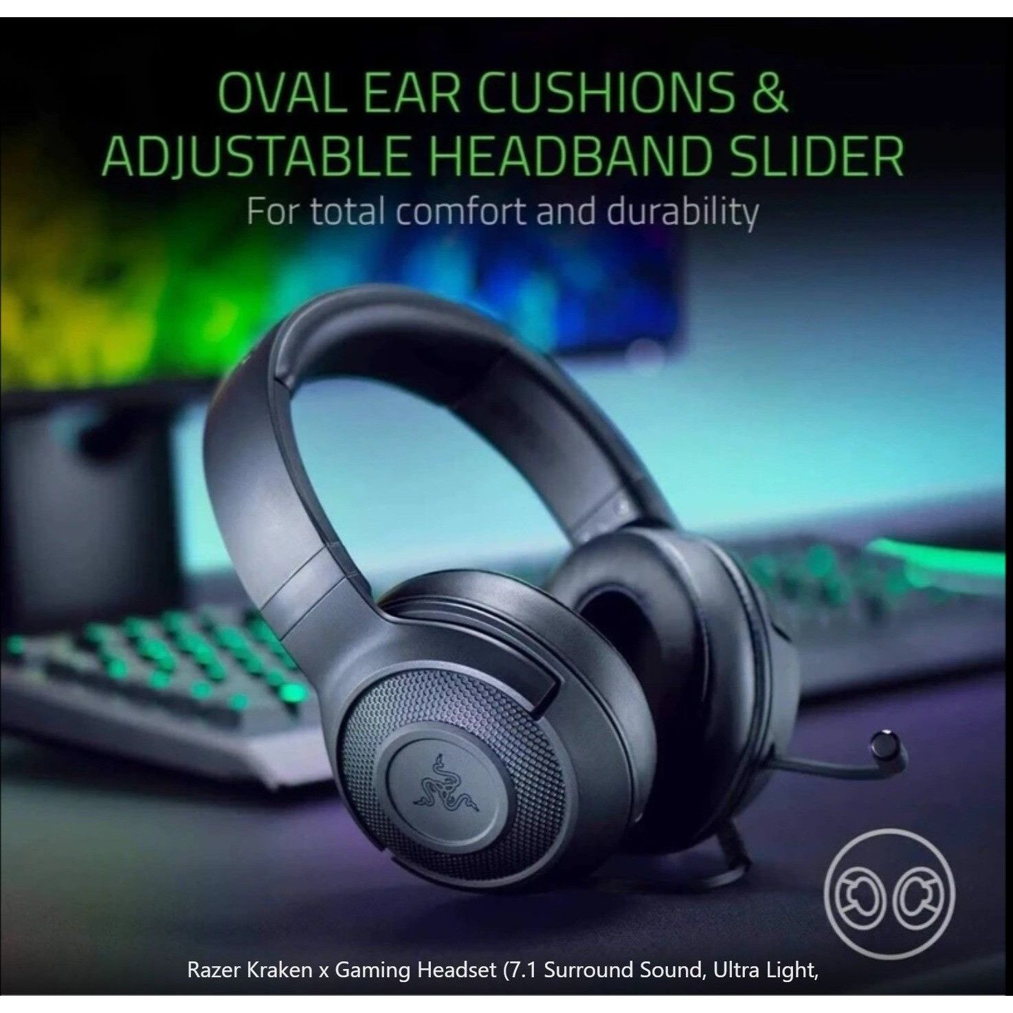 Other Razer Kraken X Multi-Platform Wired Gaming Headset 7.1 Surro Size ONE SIZE - 2 Thumbnail