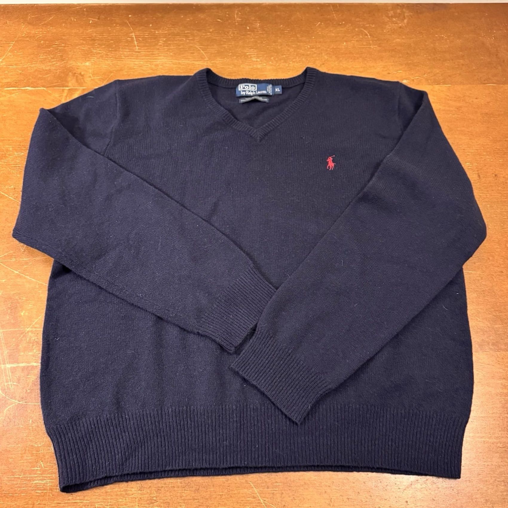 Polo Ralph Lauren VINTAGE Polo Ralph Lauren Sweater Mens Large Black Pullover Lambs Wool Long Sleeve Size US L / EU 52-54 / 3 - 5 Thumbnail